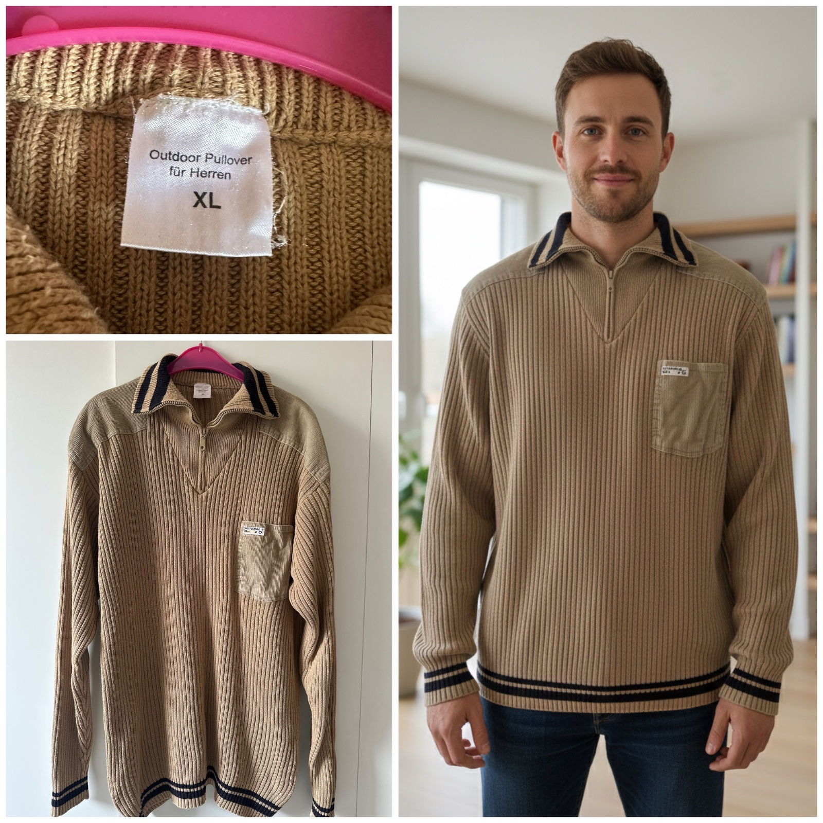 Pull homme half zip 🌹🤎