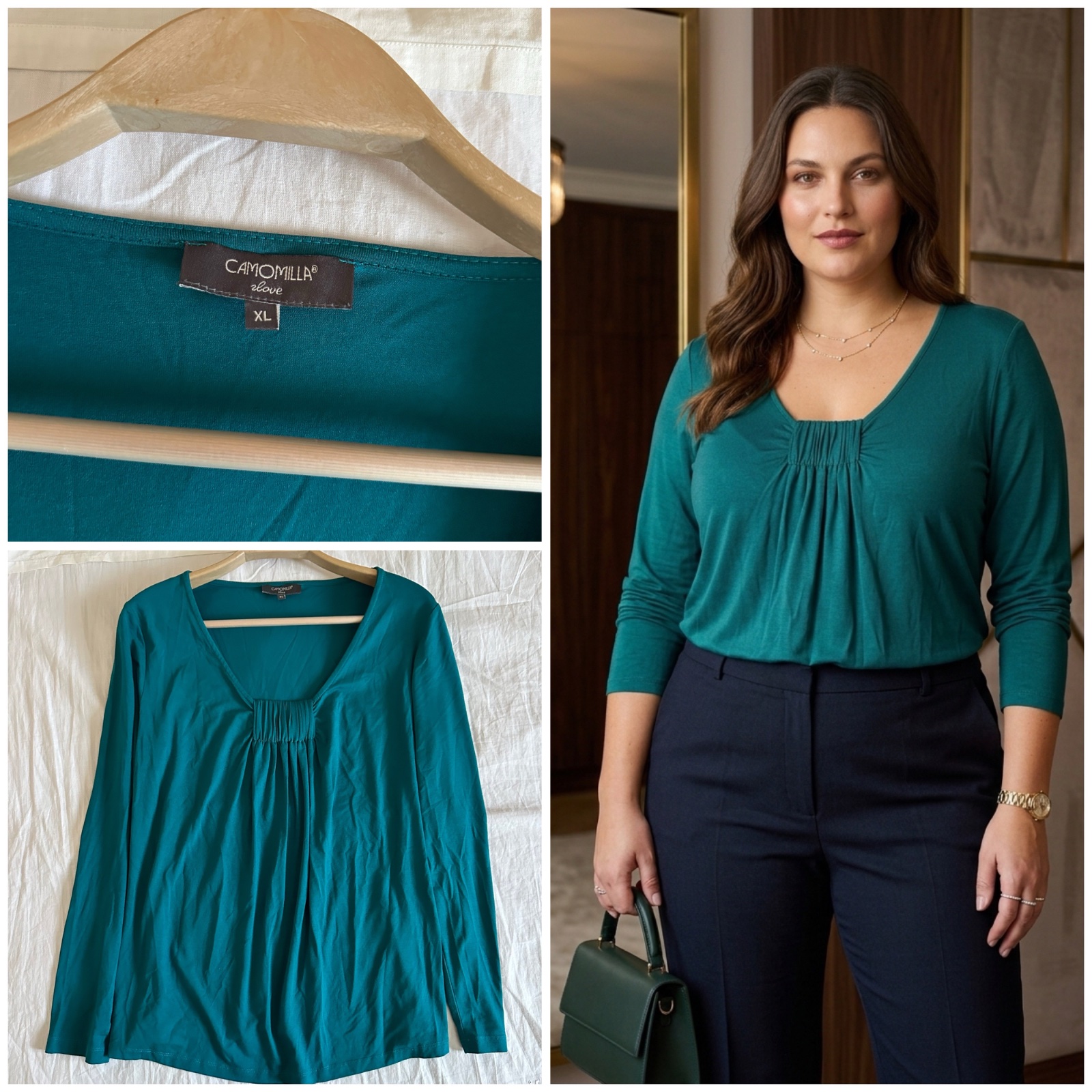 Haut Camomilla Italia – Vert Canard – Taille XL En Viscose ✨🔥🌹