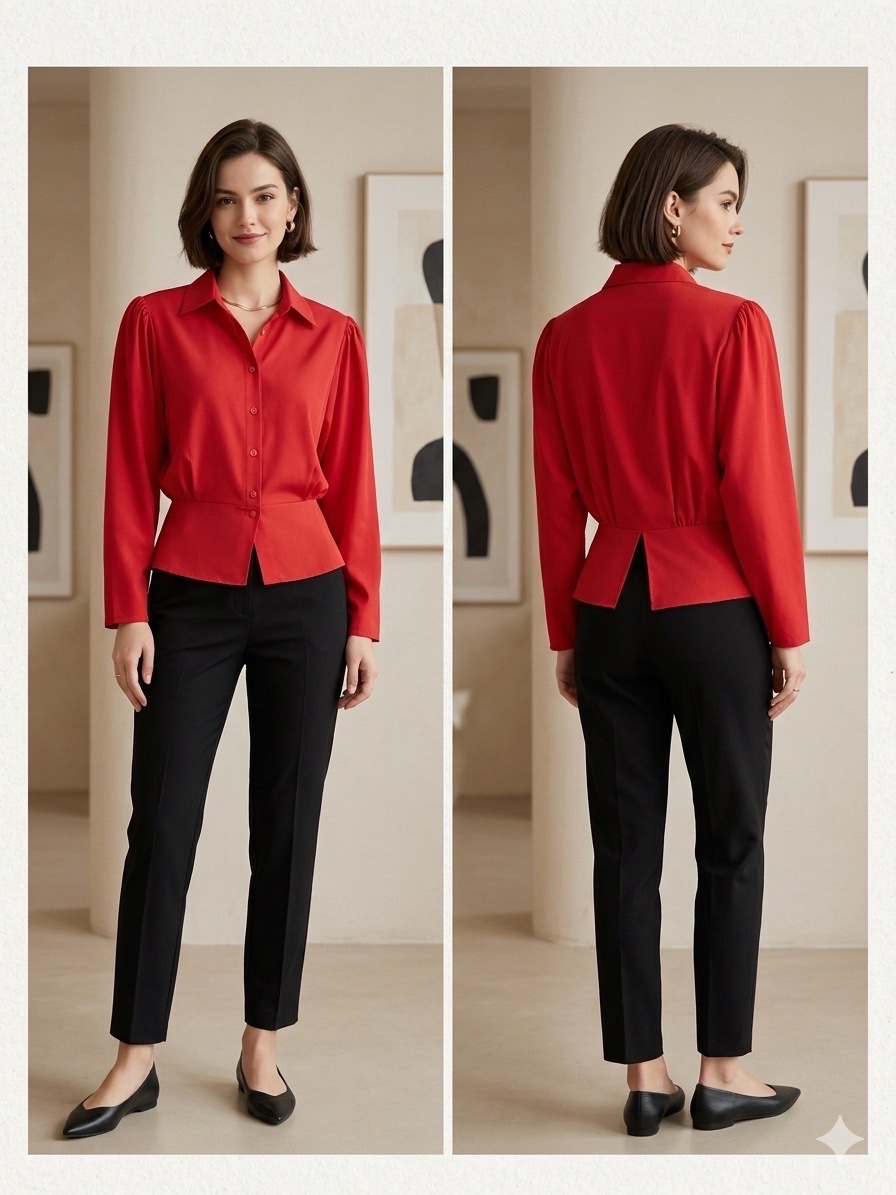 Magnifique Chemise Rouge Vintage - Taille 40 🌟🌹🔥