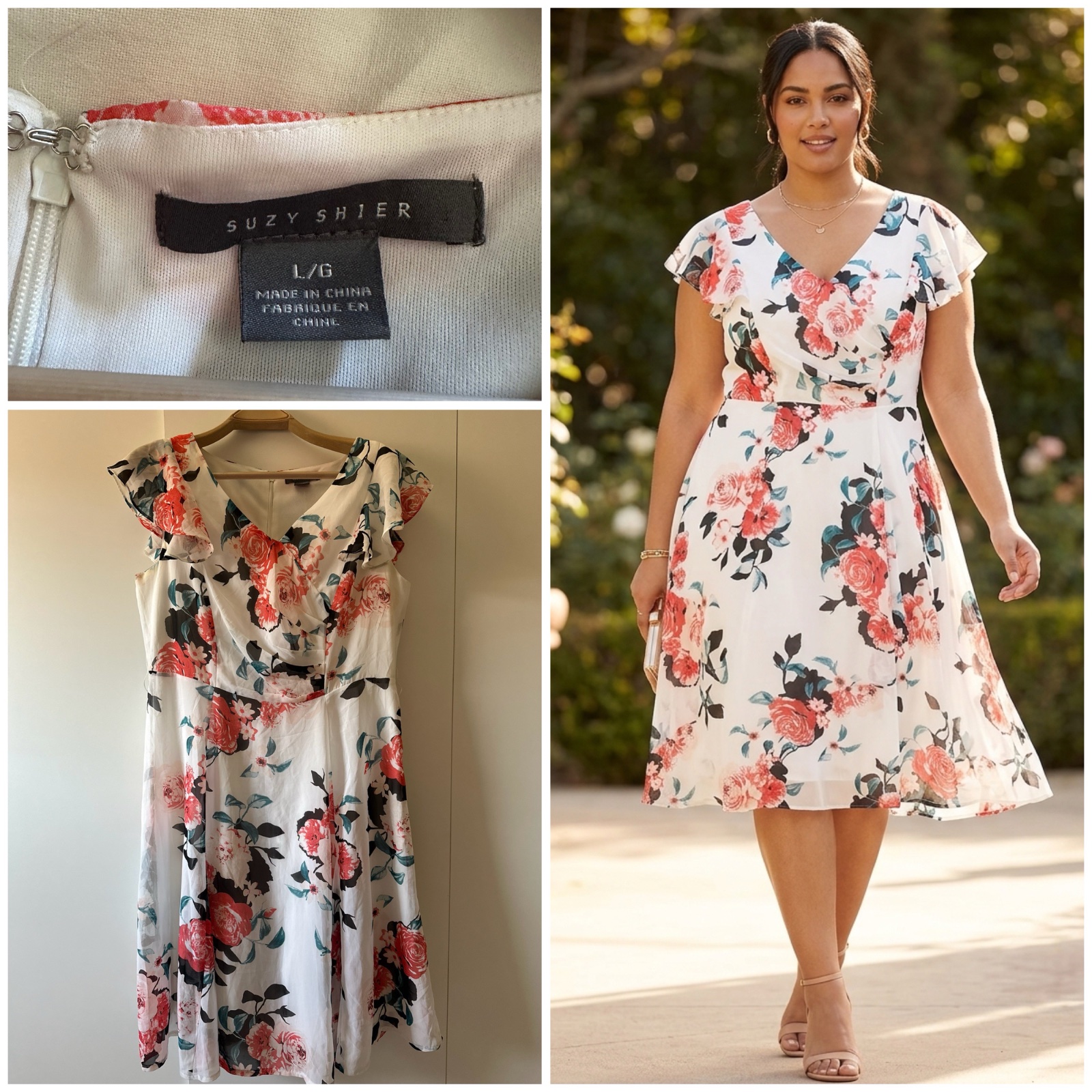 Suzy Shier | Robe Midi Fleurie à Volants🥰💕💞🌹🔥
