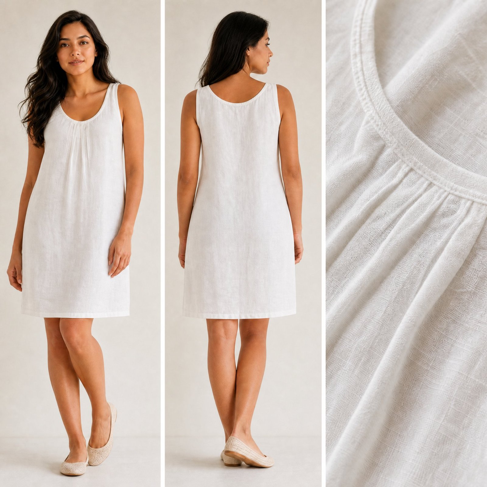 🎀 🤍 Robe Pure Linen en 100% Lin Blanc – Taille M – Bohème Chic, Minimaliste & Élégante – Must Have Été !🌹🔥✨🤍🥰✨ 🎀