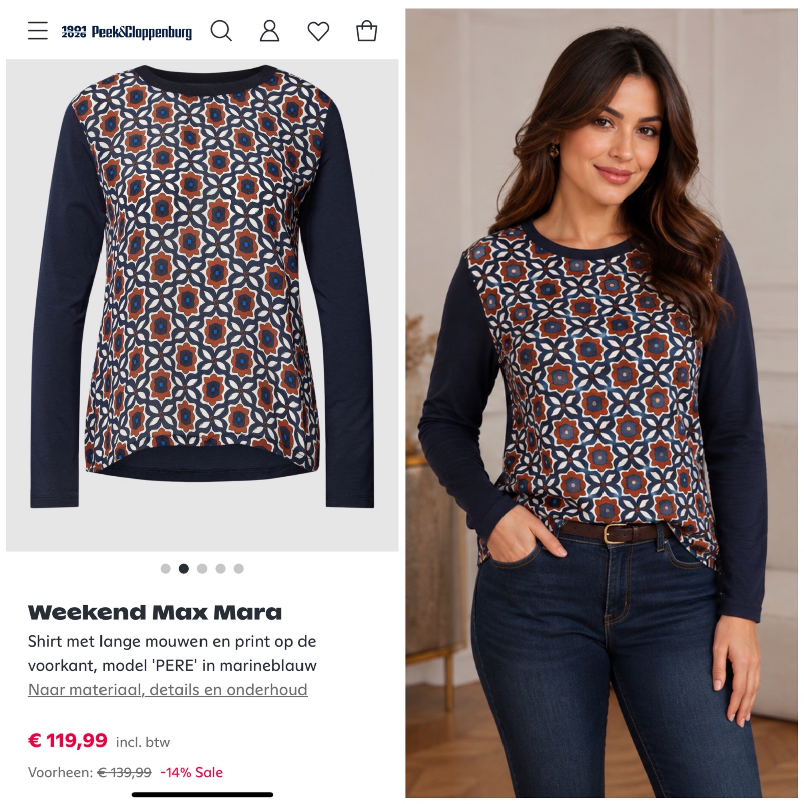 💙 Weekend Max Mara Pull Chic Bleu Marine Imprimé Géométrique Élégant Manches Longues Original Luxe 💙✨🌹🥰