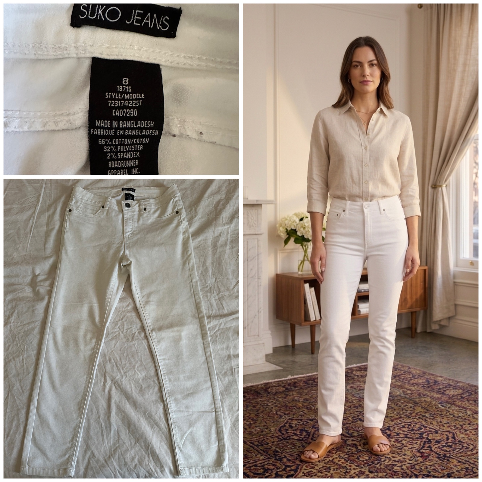 Jean Slim Blanc Suko Jeans - Taille 38 (8 US) 🌹✨🔥