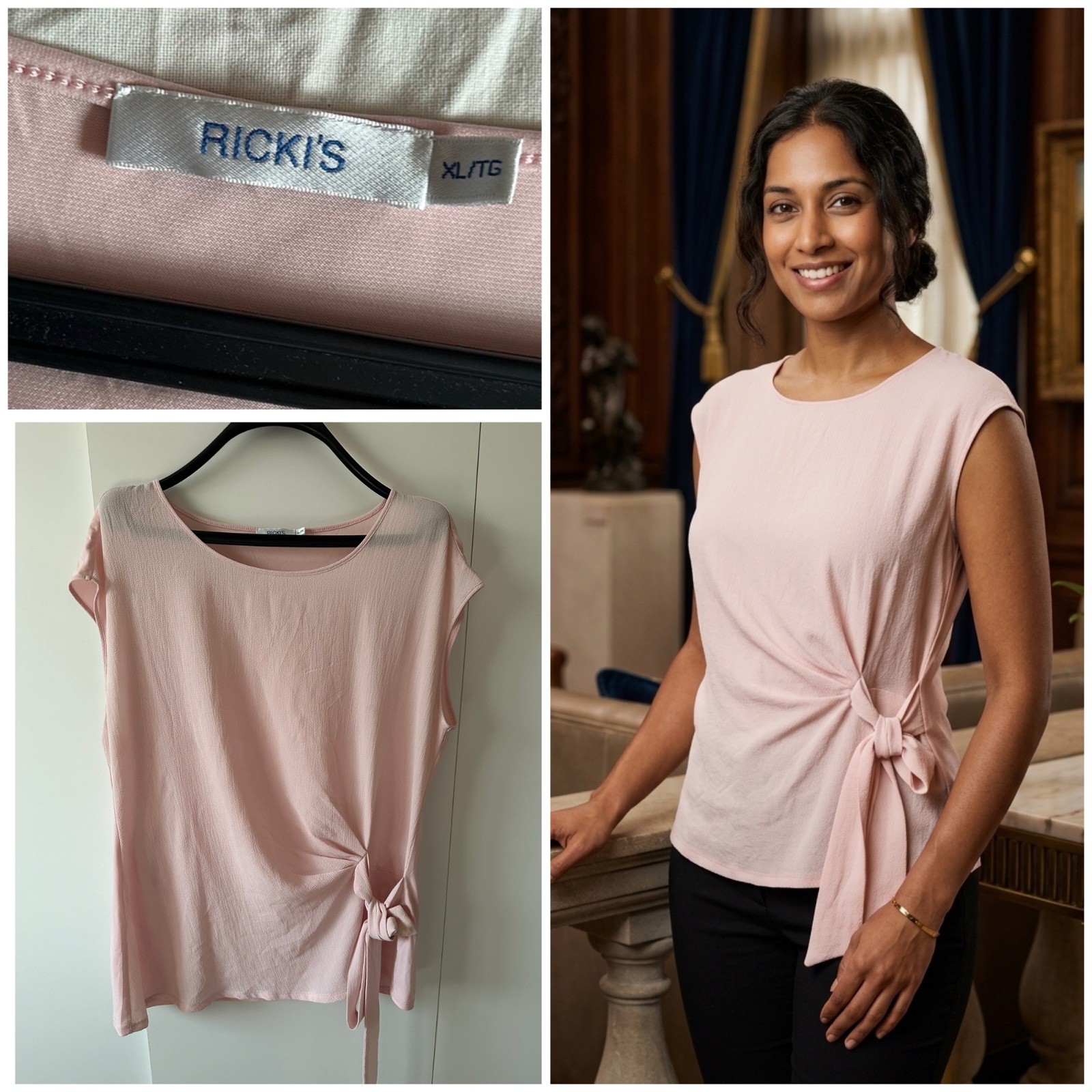 Top Ricki's Rose Poudré avec Noeud Latéral ✨✨🌸