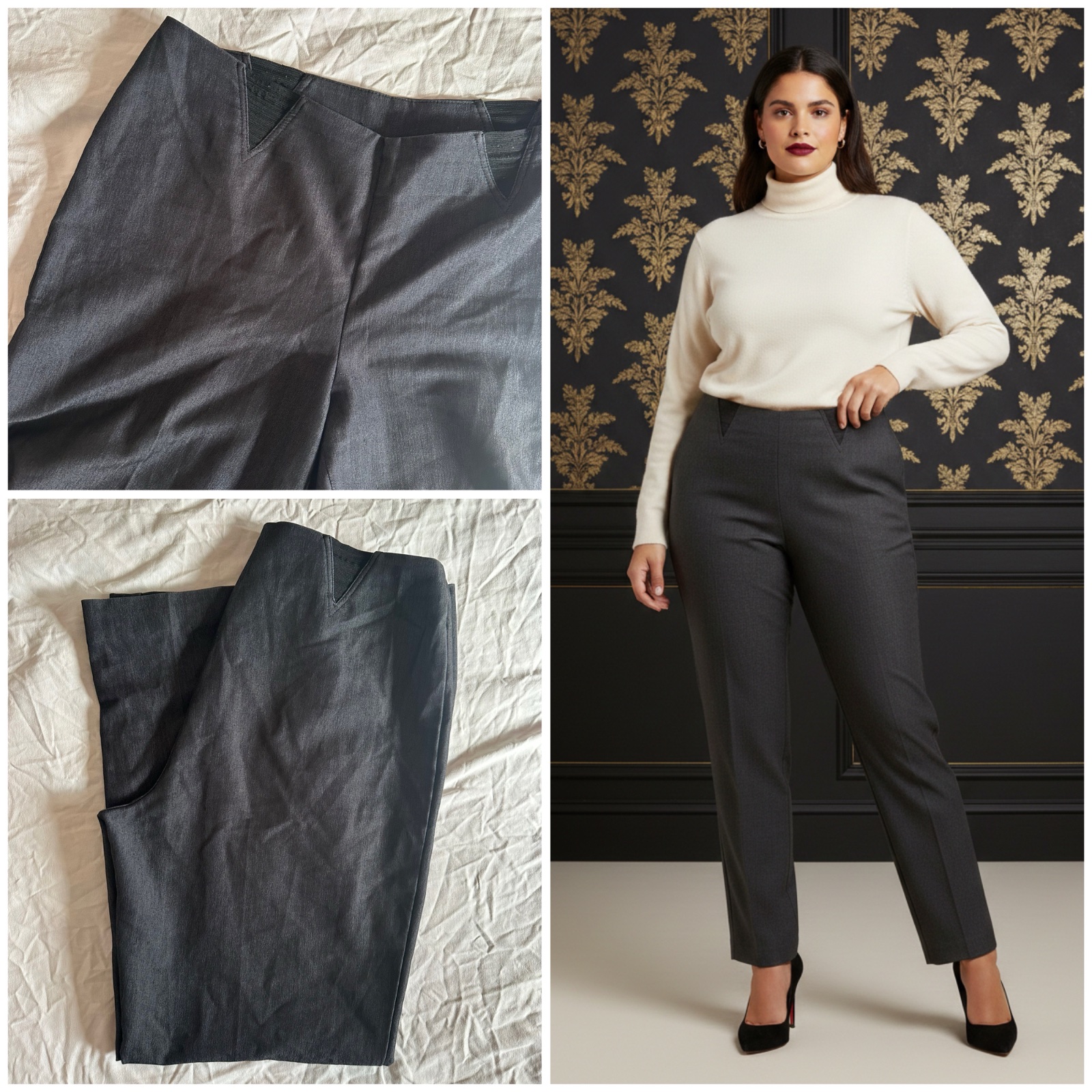 🖤 Pantalon Cigarette Chic - Détails Graphiques à la Taille🌹