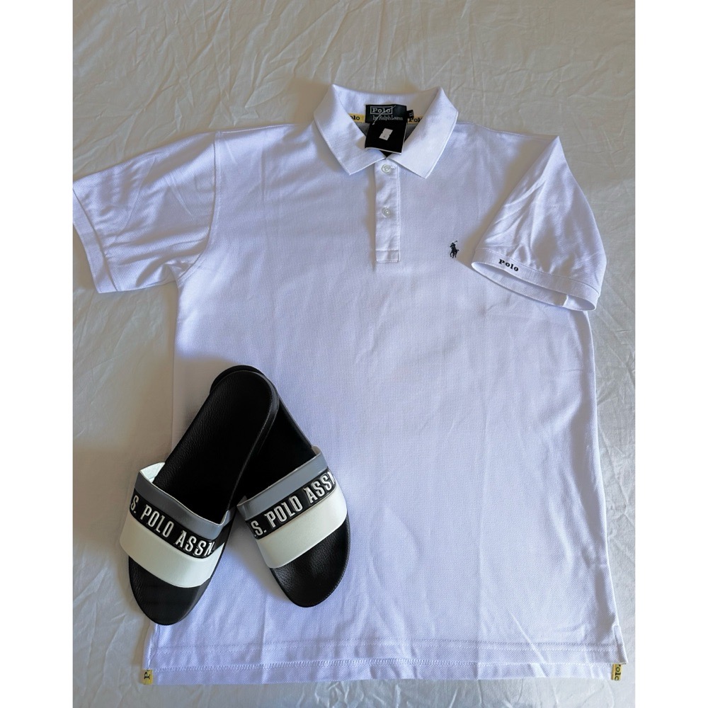 T-shirt Polo Ralph Lauren Taille Xl + Claquettes Polo Assn. pointure 42 😍🤍🤍