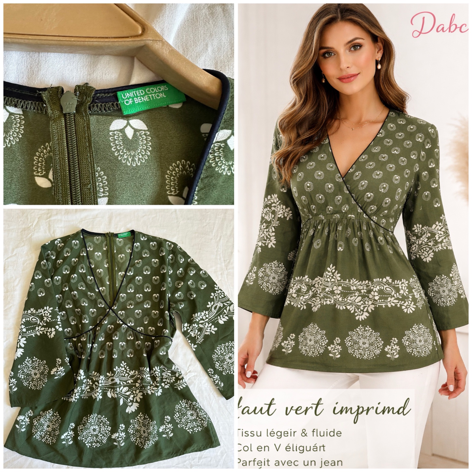 Haut United Colors of Benetton - Style Bohème Chic 🌹