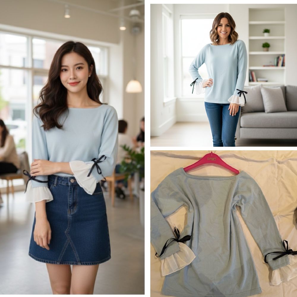 Magnifique pull avec détails 🥰🌹