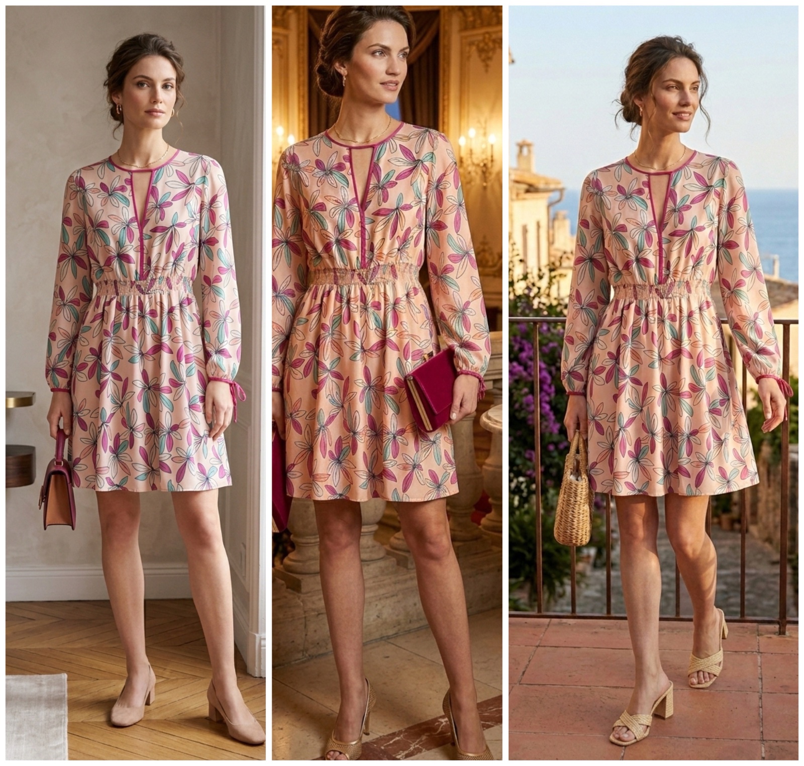 🌸 Robe Courte Fleurie Rinascimento - Style Bohème Chic 🌸