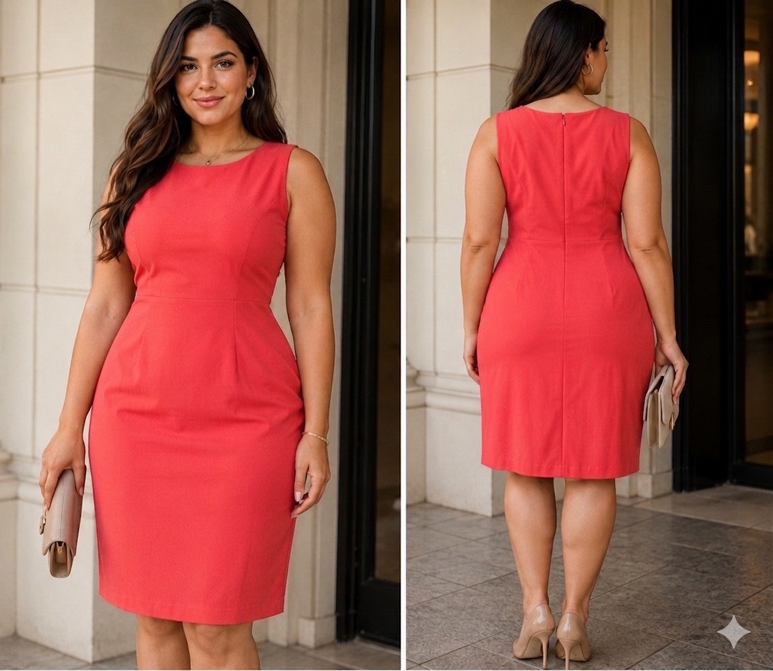 ✨ Robe Fourreau Chic Bexleys Woman Rouge Corail – Taille 44 – État Impeccable & Coupe Structurée🔥🌹en promo🔥🔥🔥🔥🌸✨