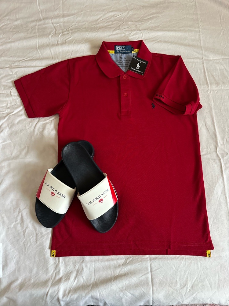 T-shirt Polo Ralph Lauren taille M + claquettes Polo Assn. pointure 41 😍