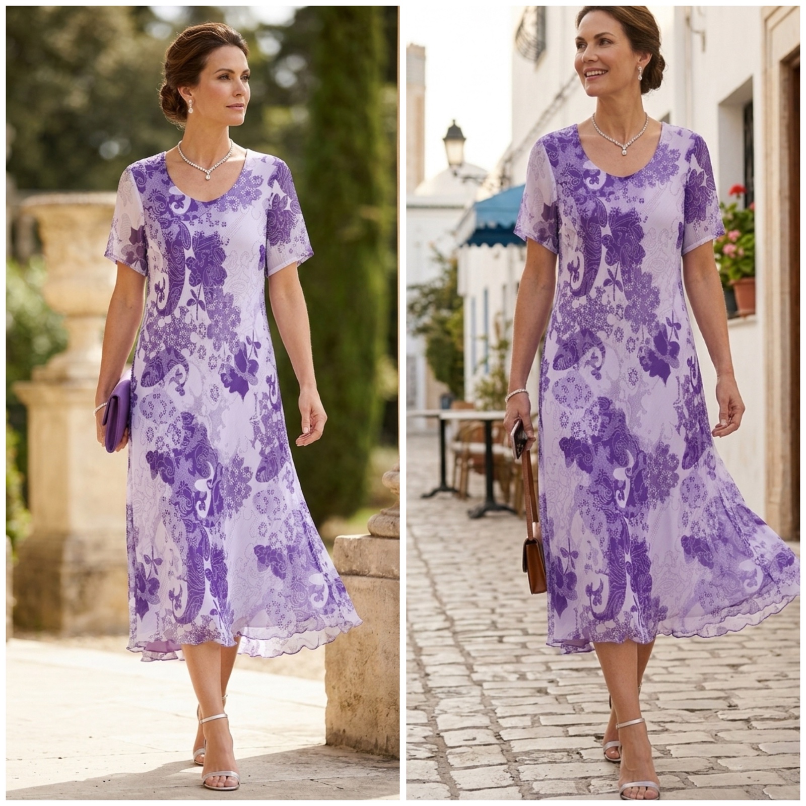 Magnifique Robe Midi Fleurie - Style Chic & Fluide💜💜