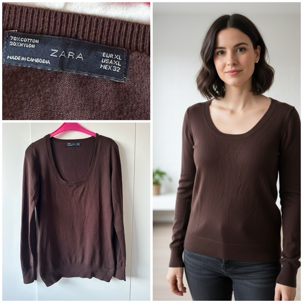 Pull femme coton décolleté🤎🤎