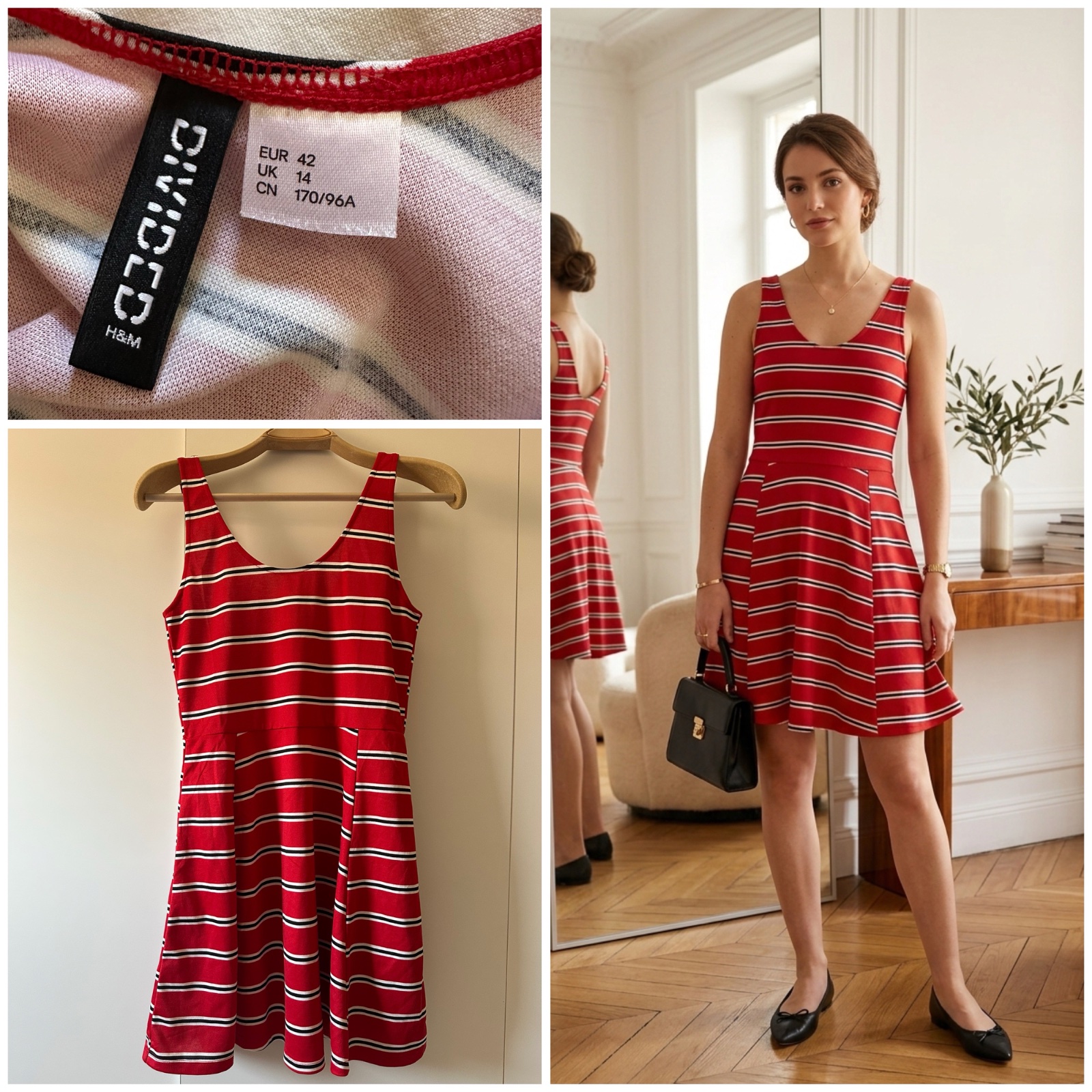 Robe Patineuse Rayée H&M – Look Frais & Estival✨🔥🥰🌹