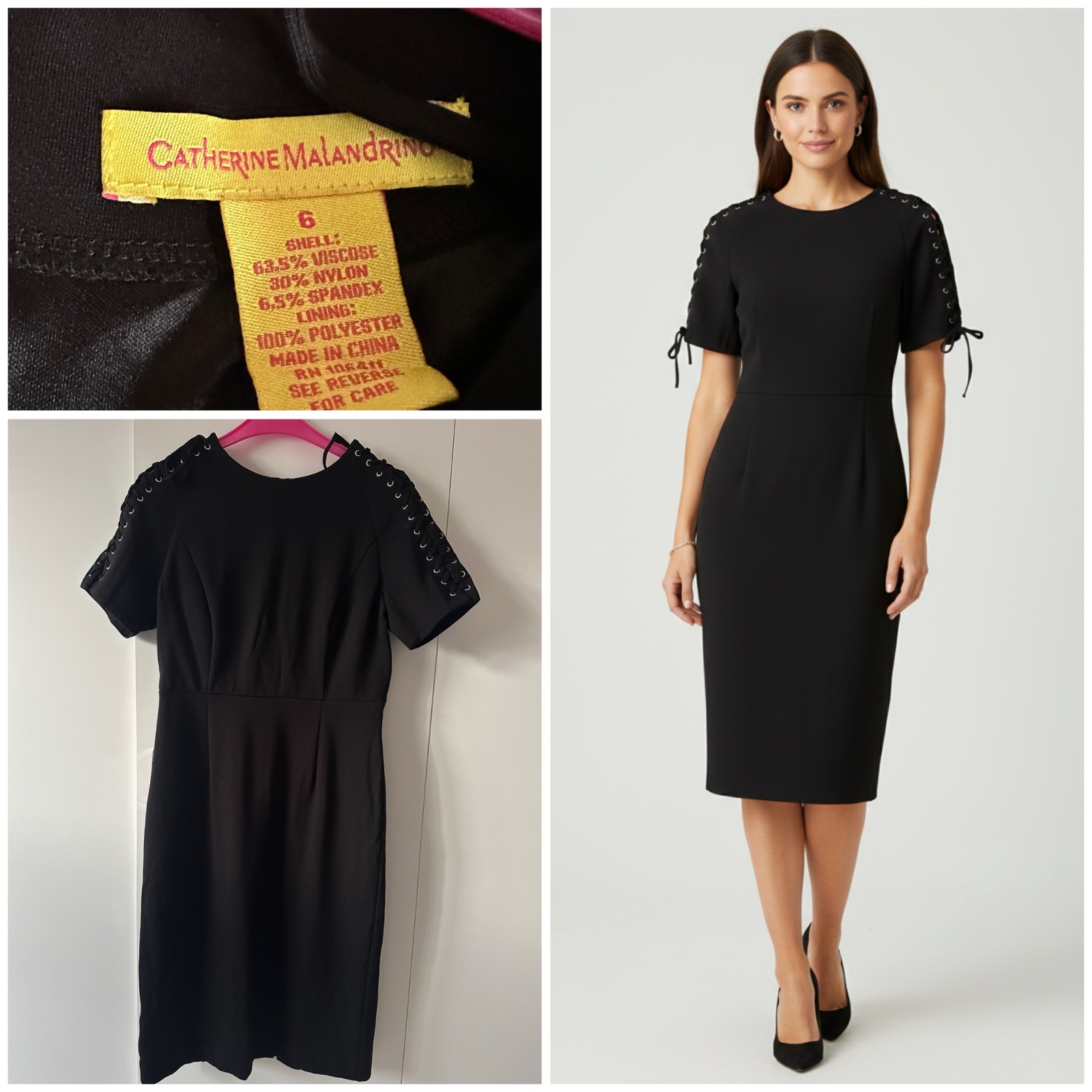 Robe Fourreau Noire Catherine Malandrino - Détails Lacés 🌹🥰