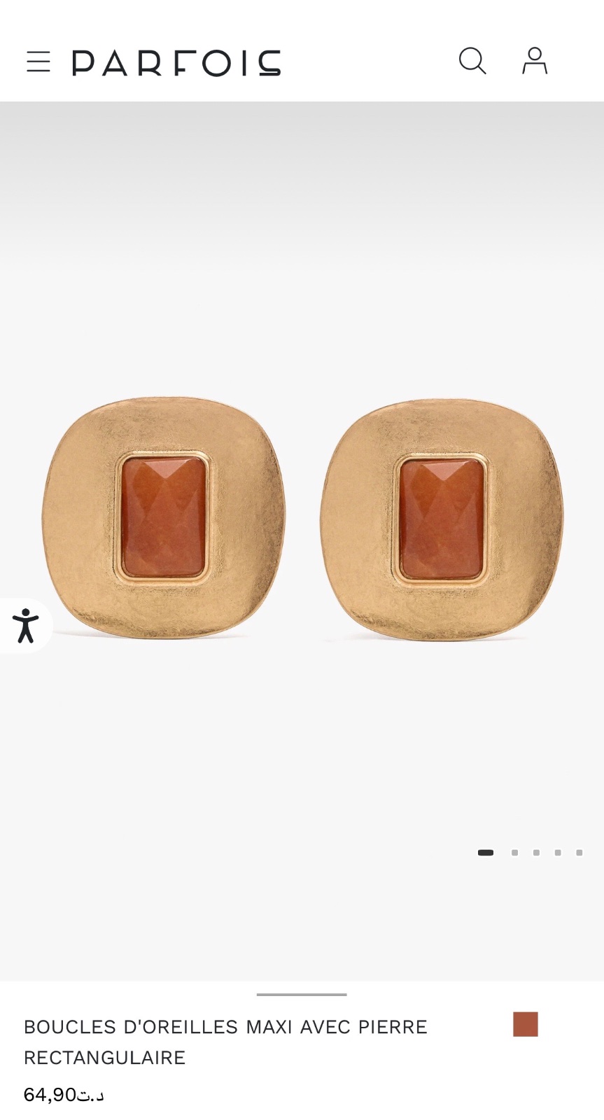 BOUCLES D'OREILLES MAXI AVEC PIERRE RECTANGULAIRE🥰🧡