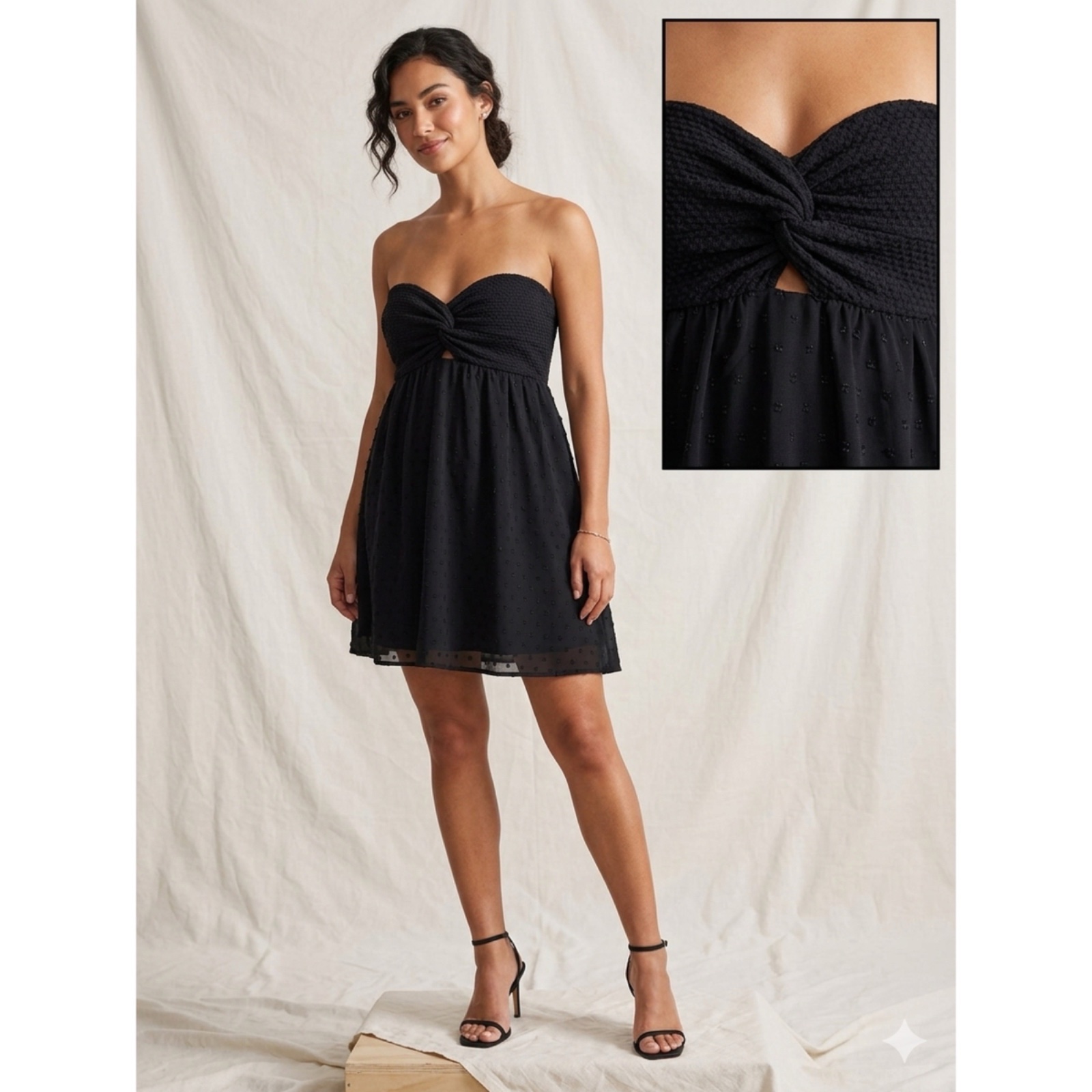 Robe Bustier Noire Chic & Texture – État Neuf 🌹
