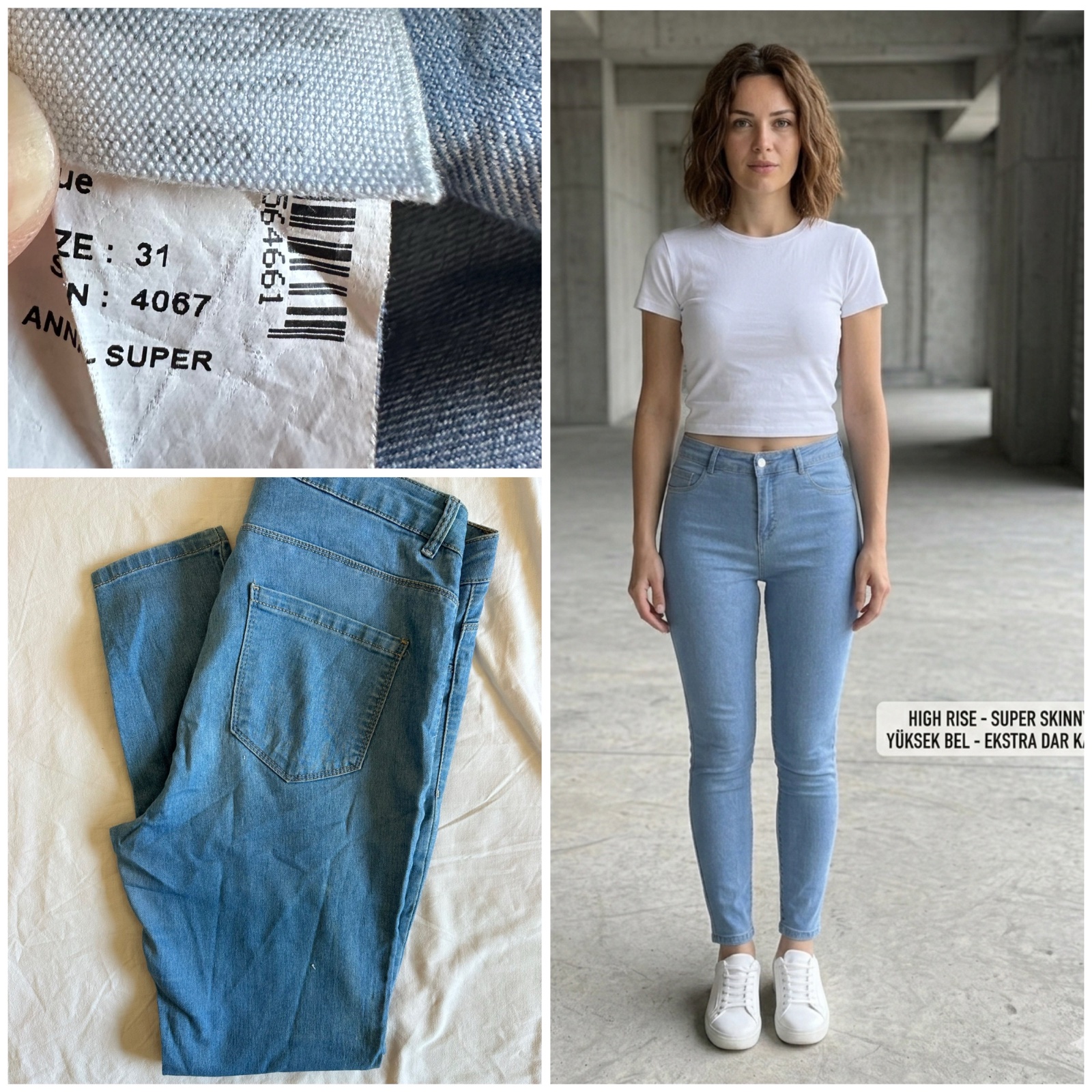 Jean Skinny High Rise - Bleu Clair 🌹✨