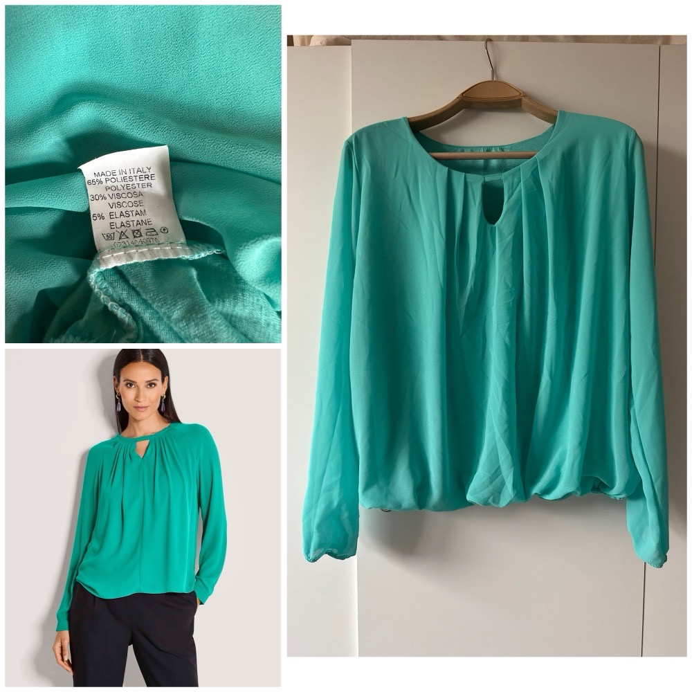 Un chemisier de couleur turquoise avec doublure viscose 🌹