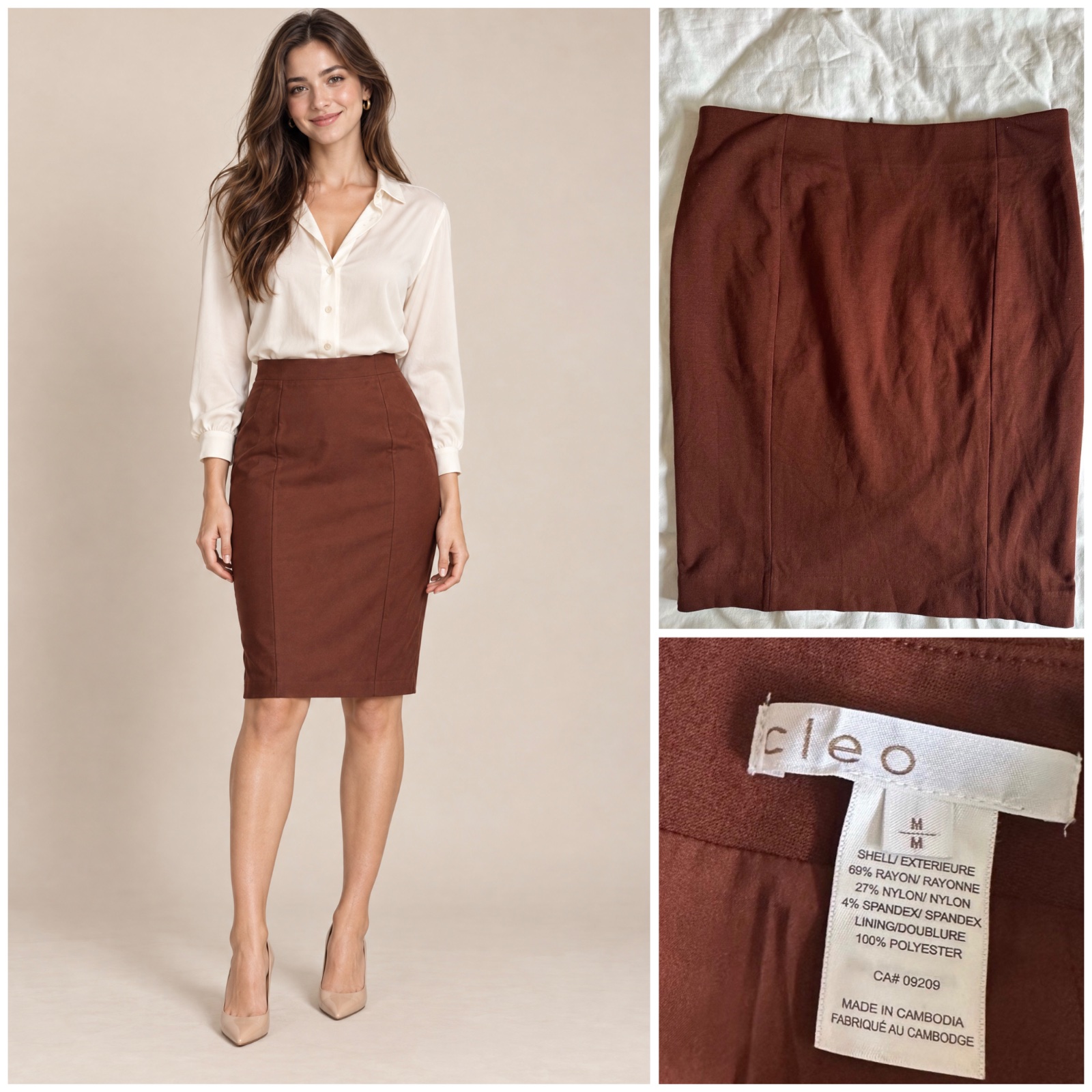 🤎 Jupe Crayon Chic Marron Chocolat – Coupe Ajustée Élégante, Taille Haute, Style Classique et Féminin pour un Look Raffiné & Tendance ✨🔥🤎