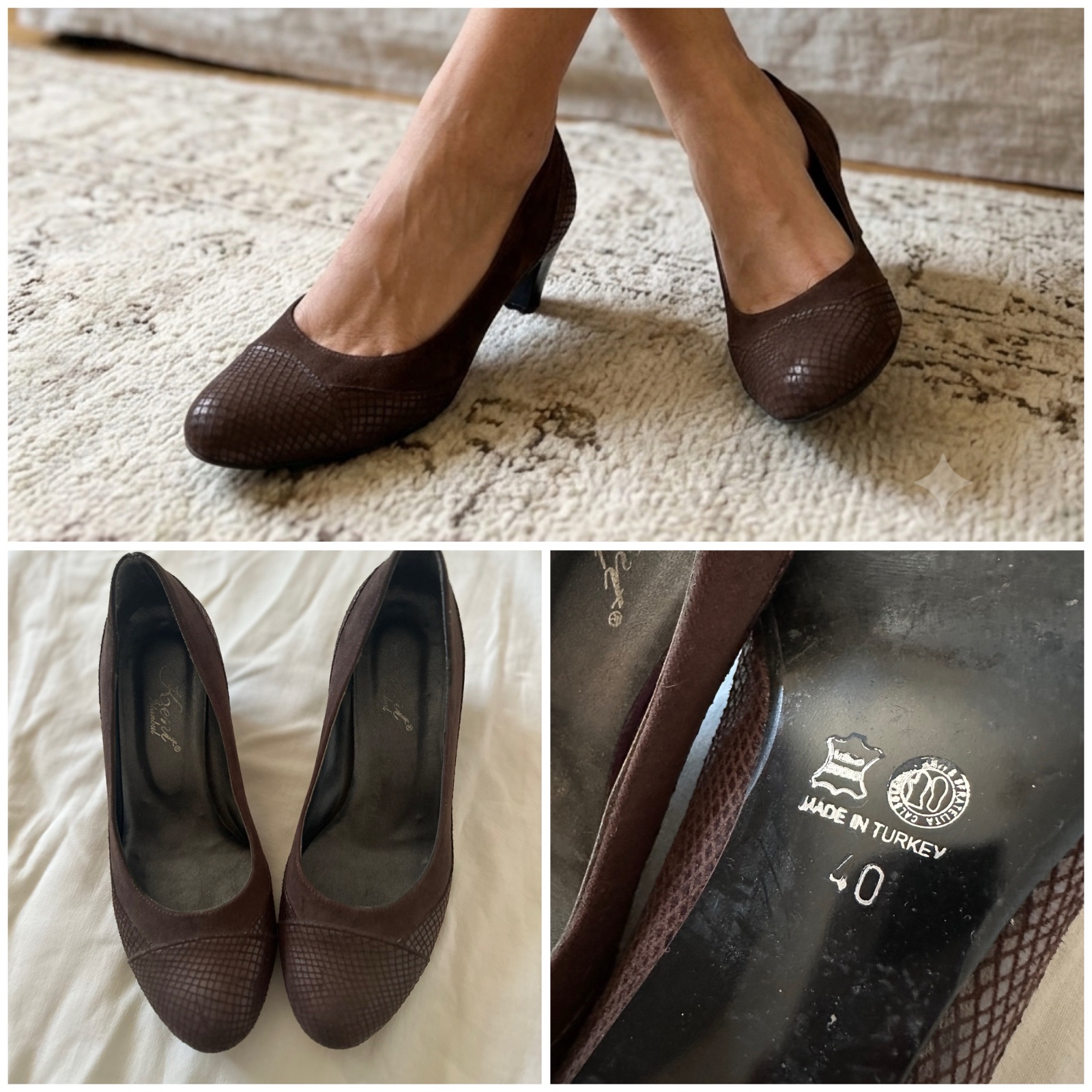 Escarpins en Cuir & Daim Marron Deris Istanbul – T.40🤎✨