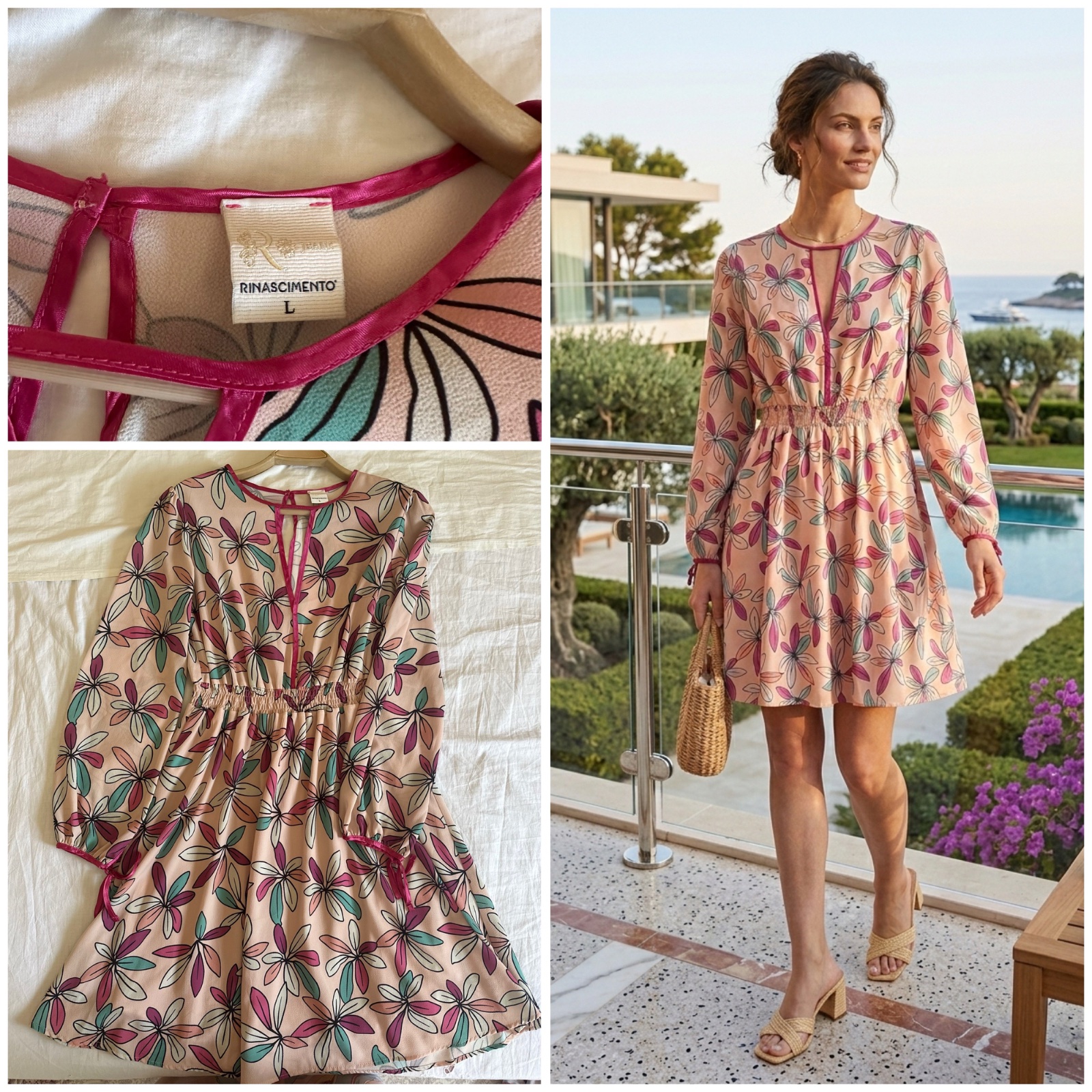 Robe courte Rinascimento à fleurs – Style Riviera 🌸 