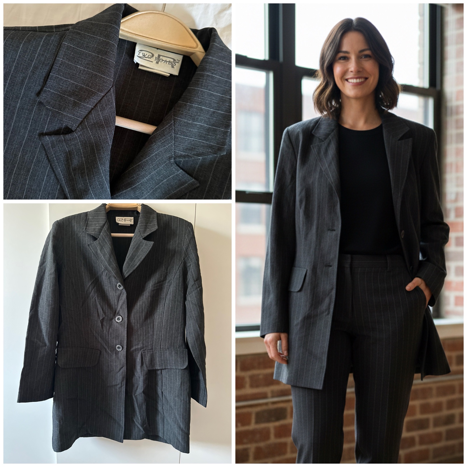 Blazer long cintré à fines rayures - Vintage chic 🌹