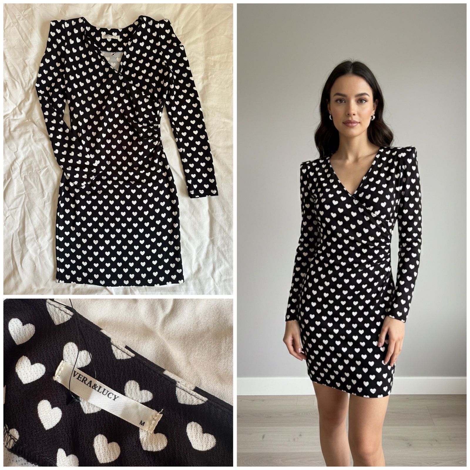 Robe Moulante Cœur – Vera & Lucy (Taille M) 🖤🌹