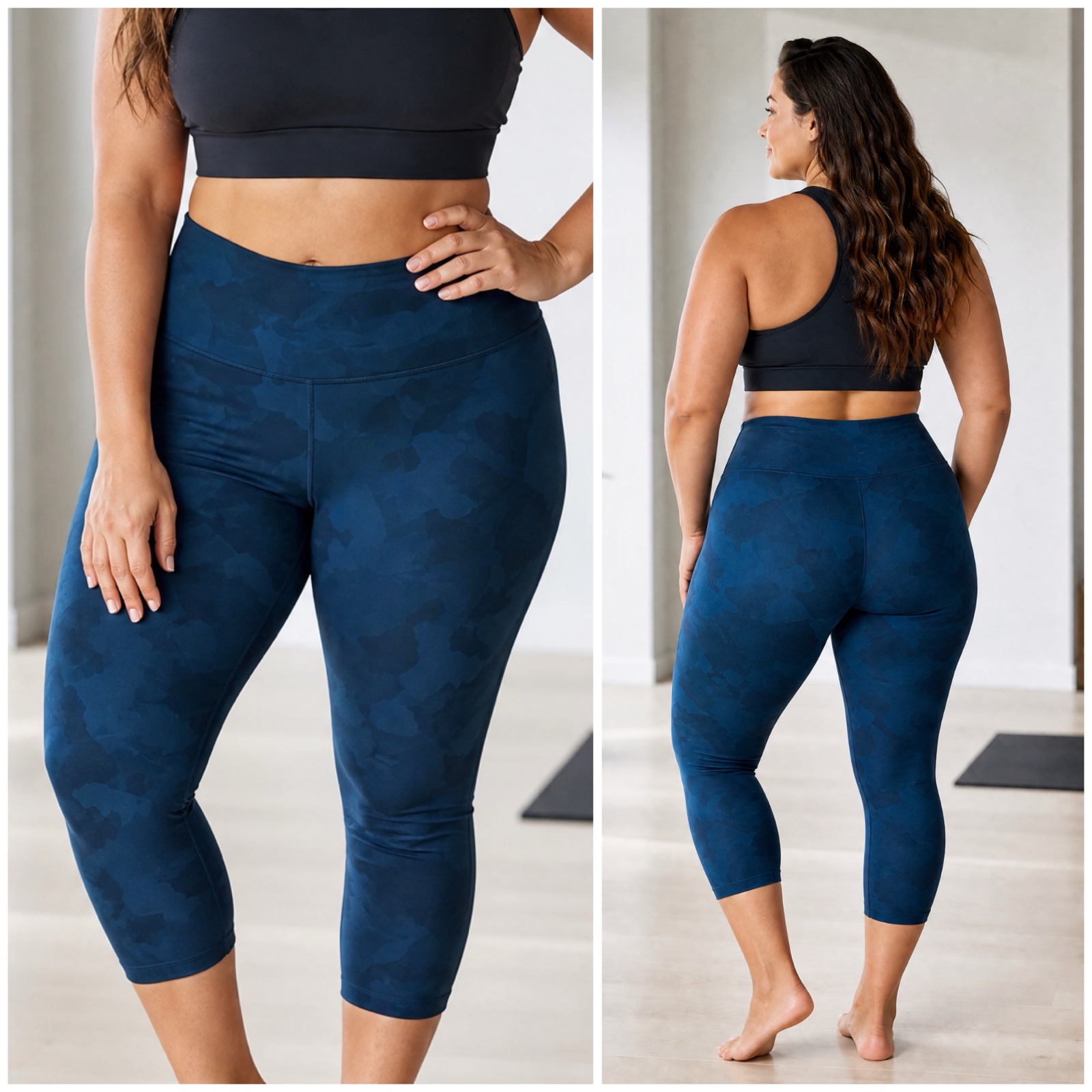 Legging Sport Hyba Bleu Canard Camouflage - Confort & Style (Taille 2X)✨🔥🌹