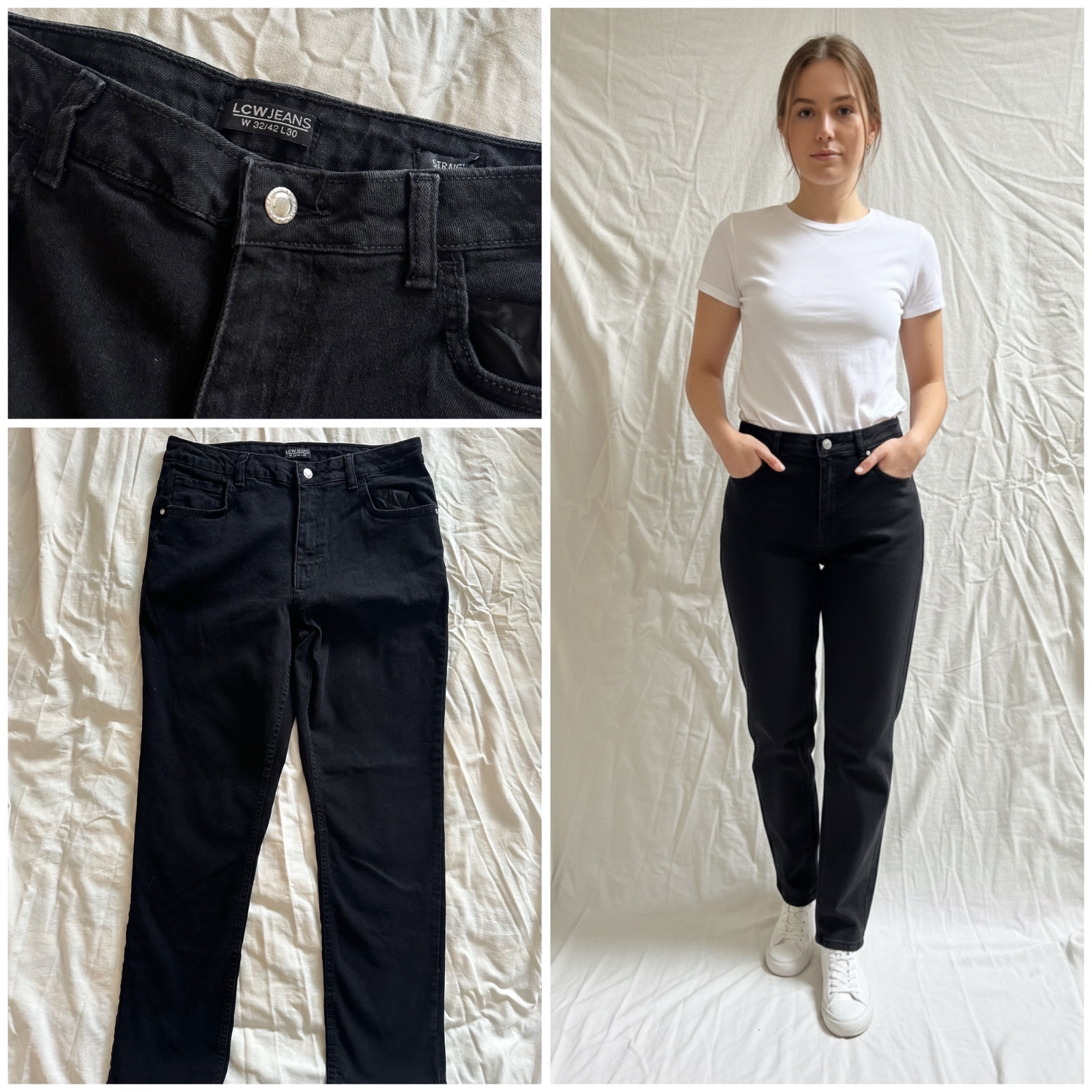 🖤 Jean LC Waikiki Noir – Coupe Straight 🌹