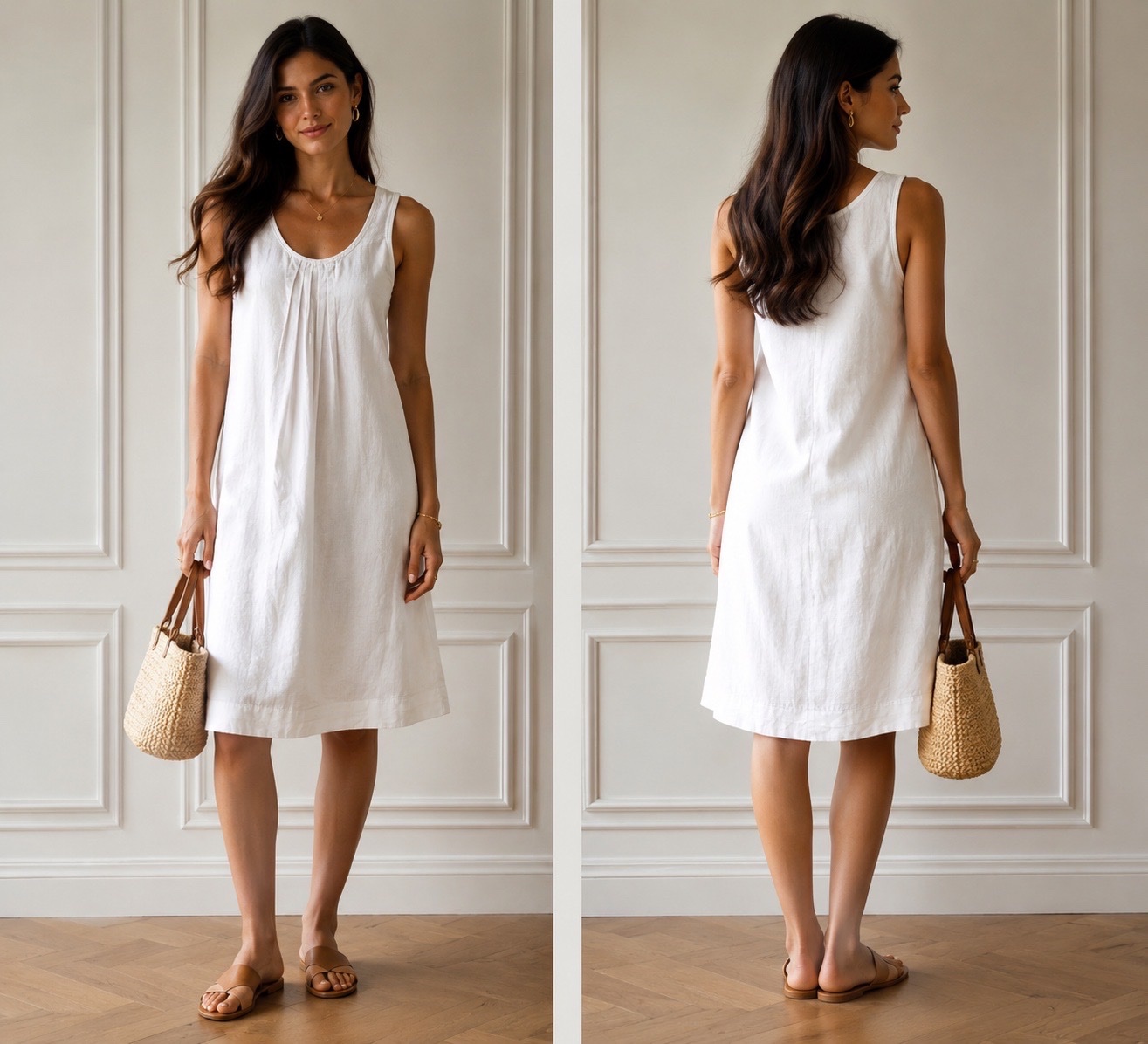 🤍 Robe Pure Linen en 100% Lin Blanc – Taille M – Bohème Chic, Minimaliste & Élégante – Must Have Été !🌹🔥✨🤍🥰✨