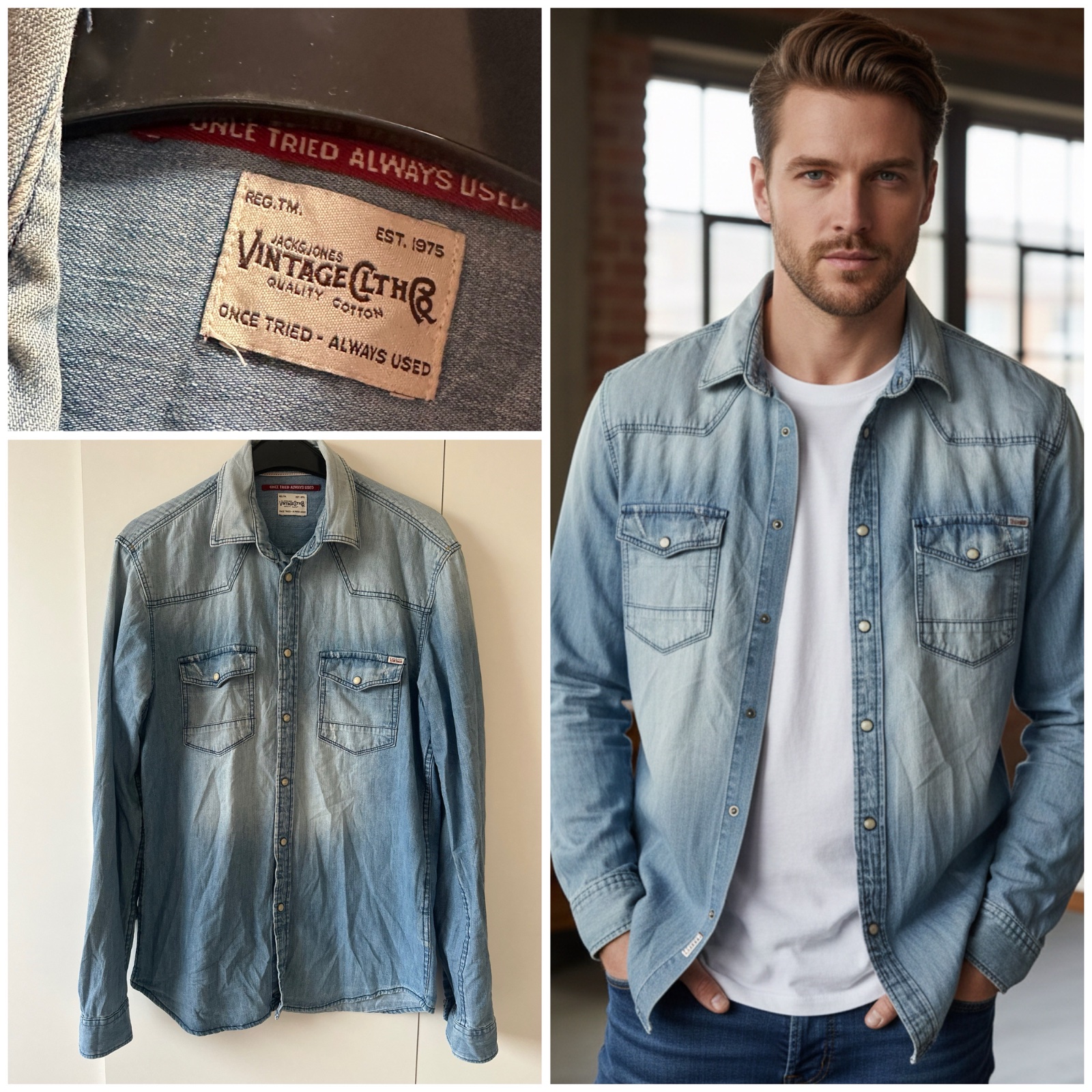 👕 Chemise en Jean Jack & Jones - Style Western Vintage 🤍