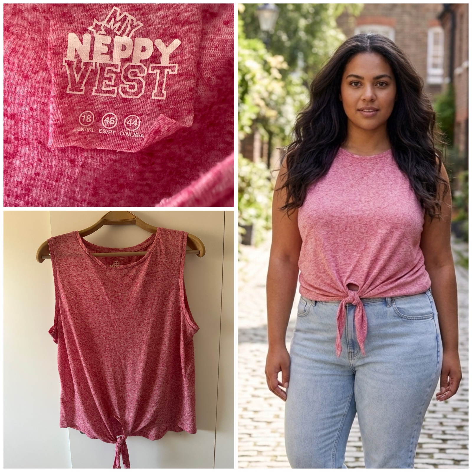 Débardeur Rose chiné "My Neppy Vest" - ✨✨🌸