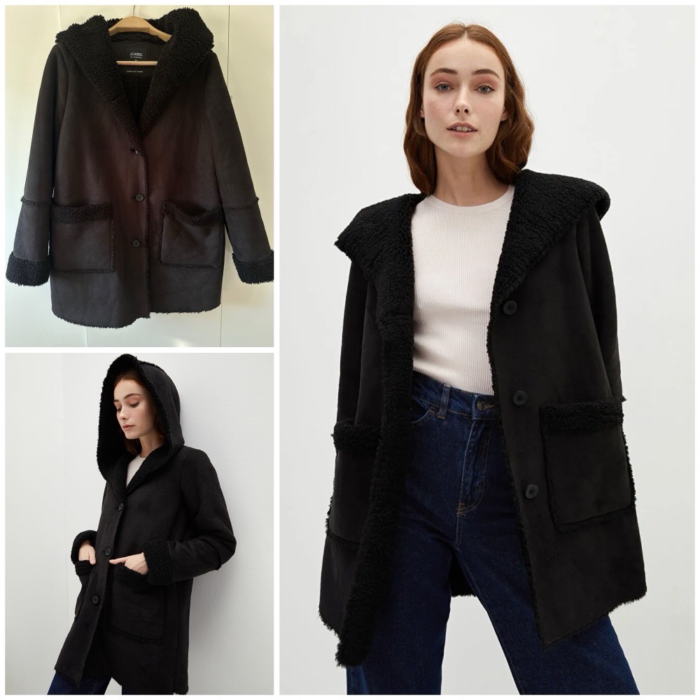LCWAIKIKI ClassicManteau Capuche Droit Manches Longues Avec Poches Pour Femmes🌹🌹