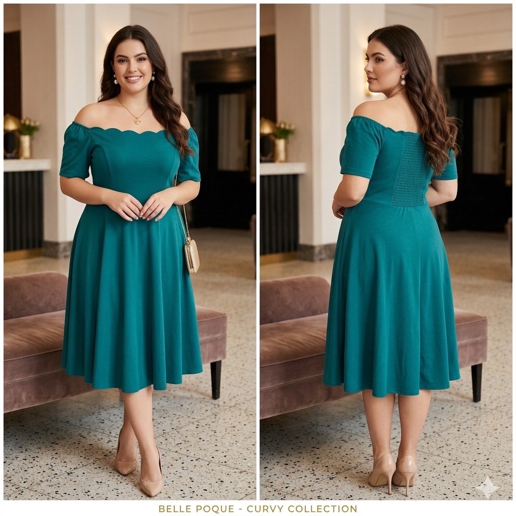 👑 Robe Vintage Chic Vert Émeraude — Belle Poque (2XL) ✨