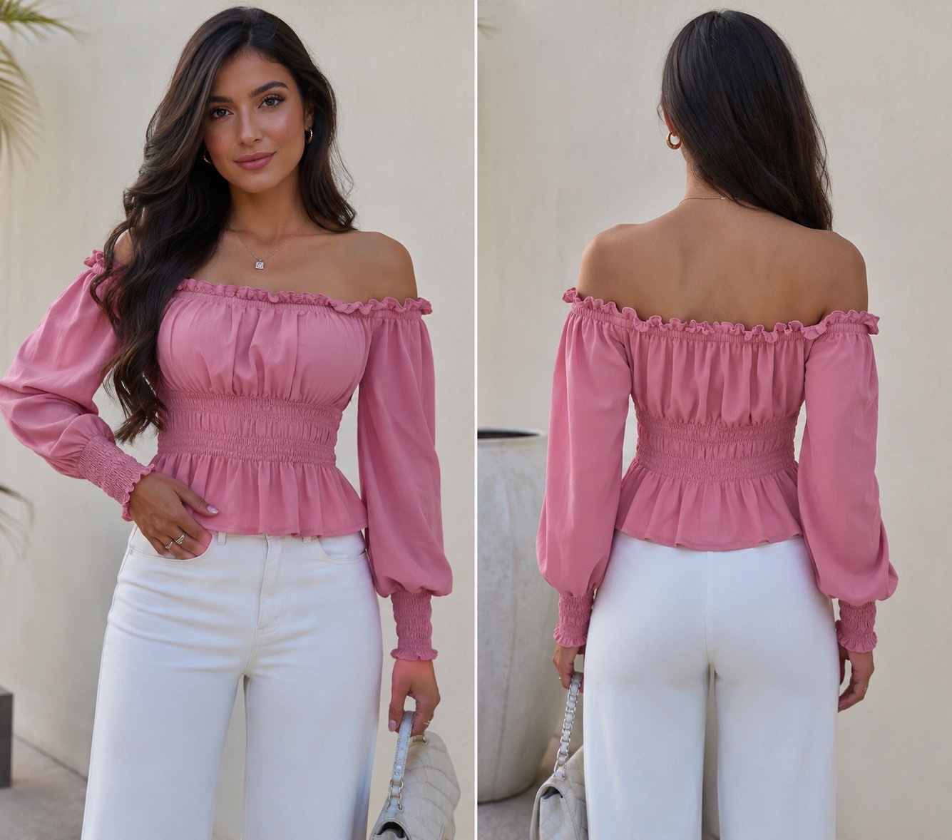 🎀 Blouse Rose Poudré Chic & Féminine ✨🌸💕