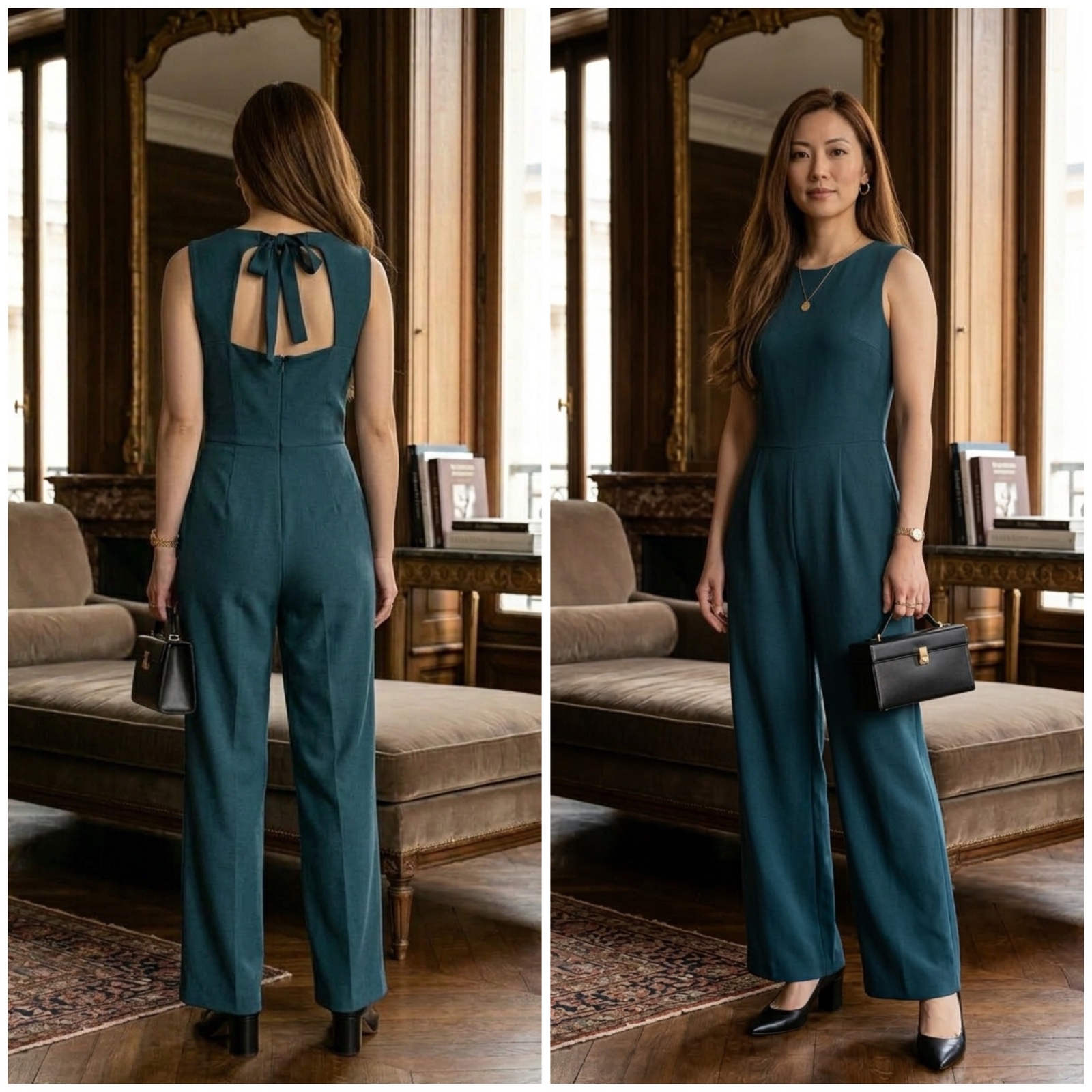 Combinaison Pantalon Chic – Bleu Canard (Groggy by JBC) 🌹