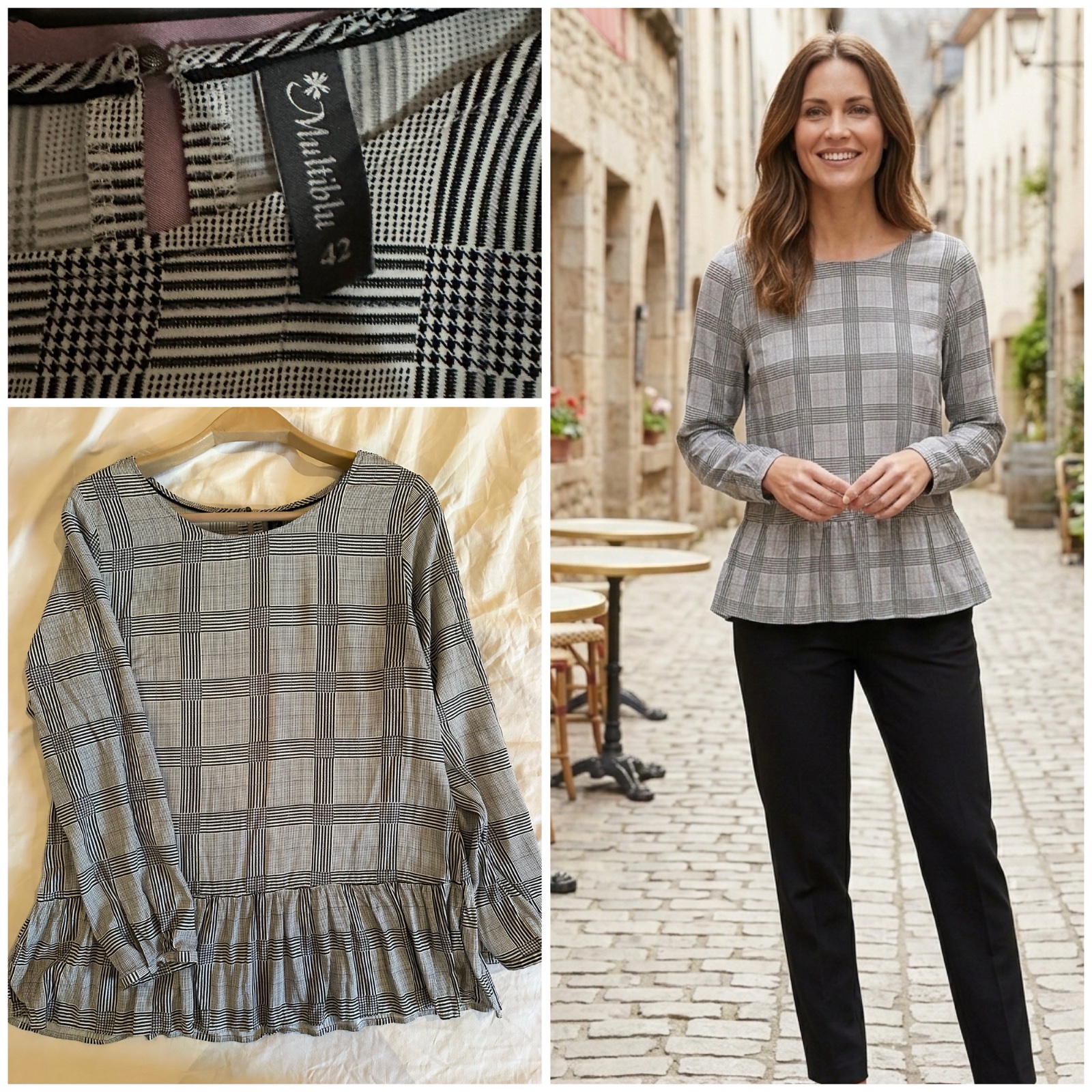 Haut Multiblu à carreaux – Taille 42 – État Neuf 🌹