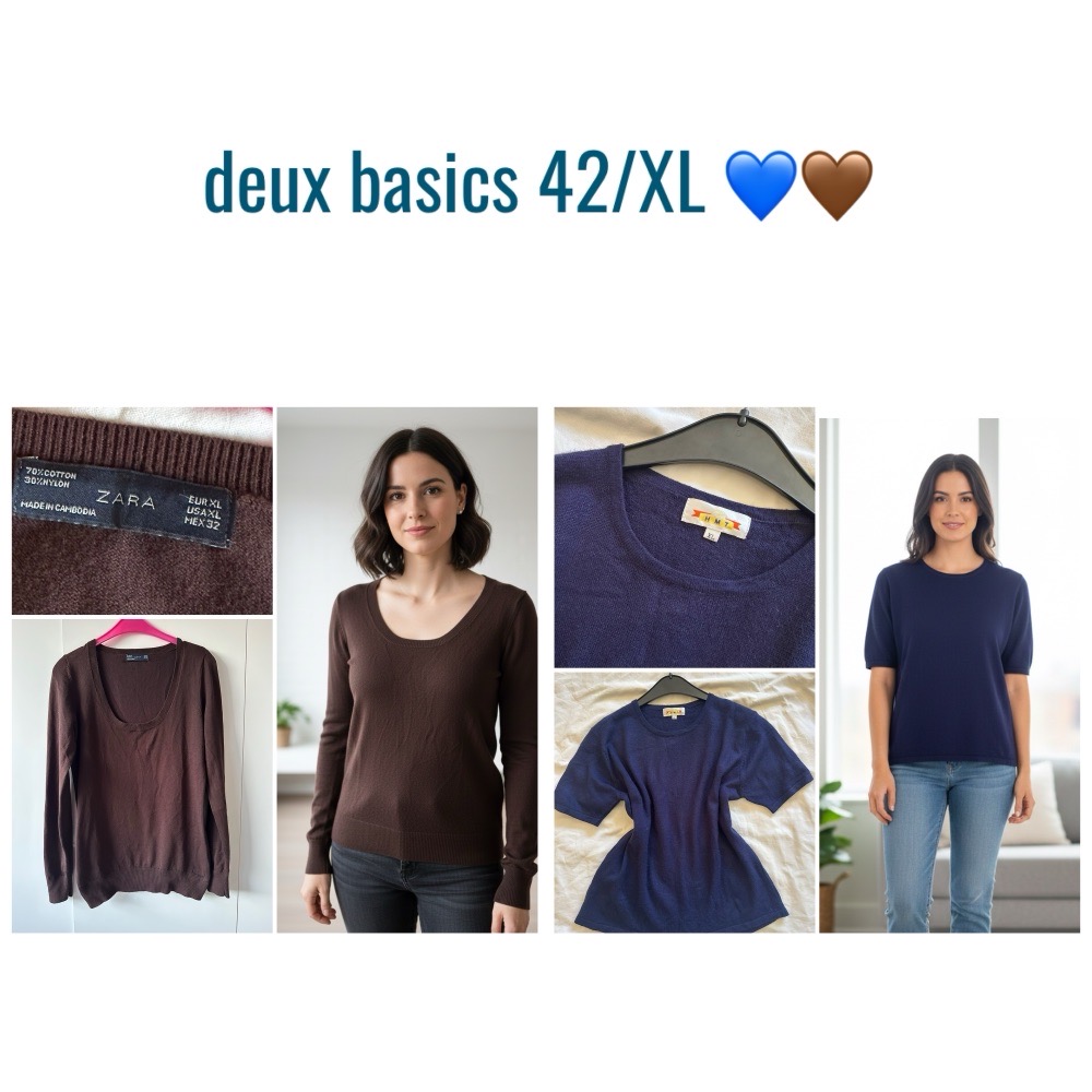 Lot de deux pulls basics 😍💙🤎