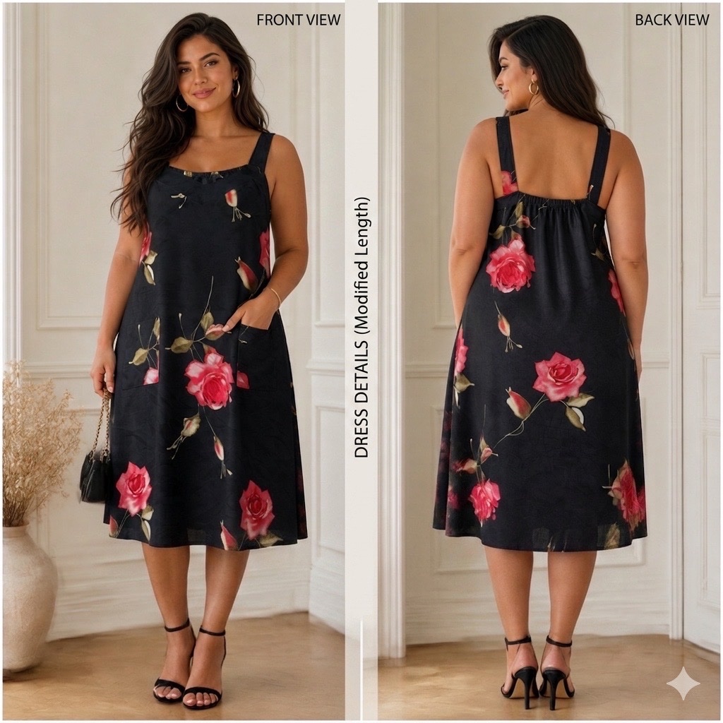 Roses chic – Coupe trapèze hyper confortable avec poches⁠🌹🌹💞🥰🔥🔥🔥
