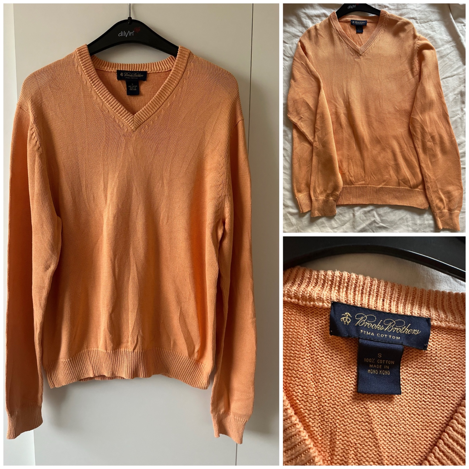 Pull col V 100% cotton Brooks Brothers 🧡🧡