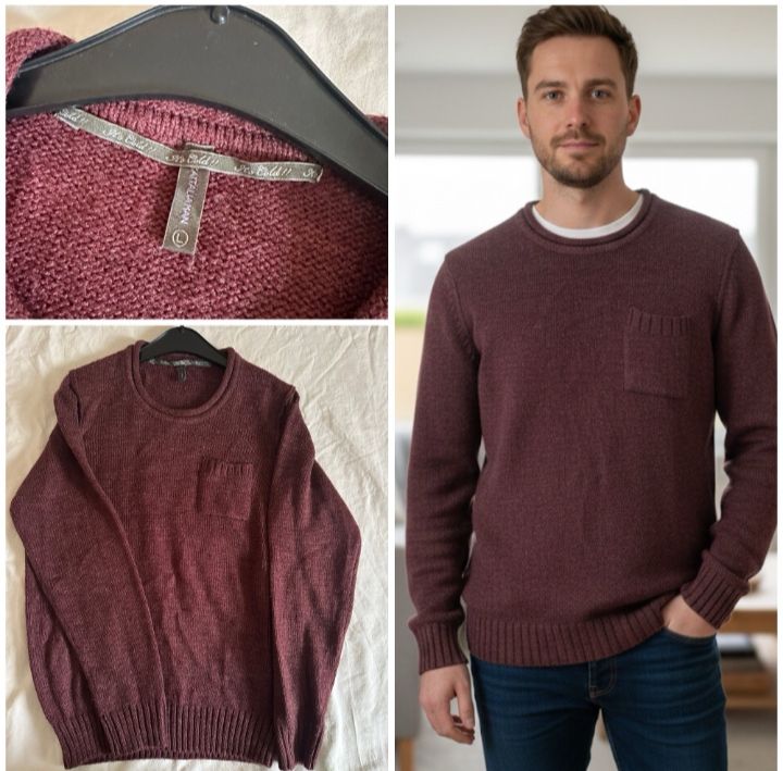 Pull homme couleur Bordeaux de la marque Piaza Italia 😍🥰
