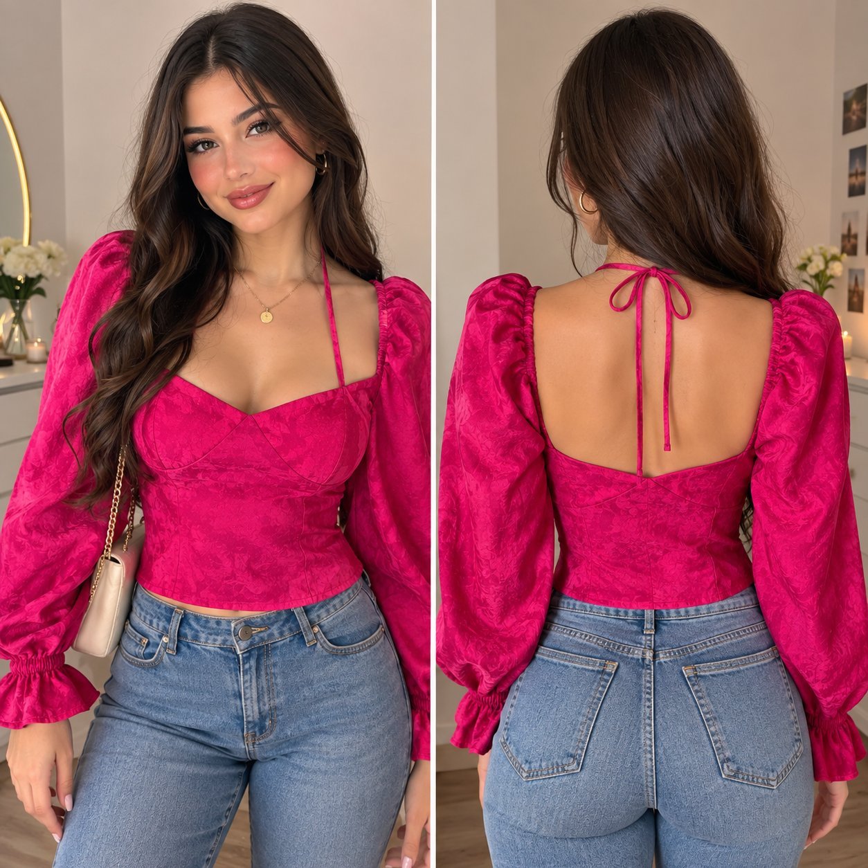 💗 Magnifique top SHEIN fuchsia 💗 Une pièce ultra féminine et tendance, avec une superbe couleur rose fuchsia intense qui attire immédiatement le regard ✨❤️❤️‍🔥