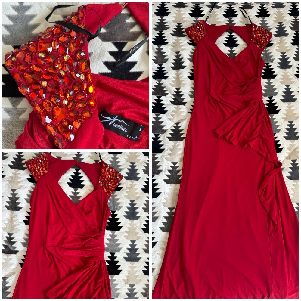 Robe soirée rouge portè une fois 🌹