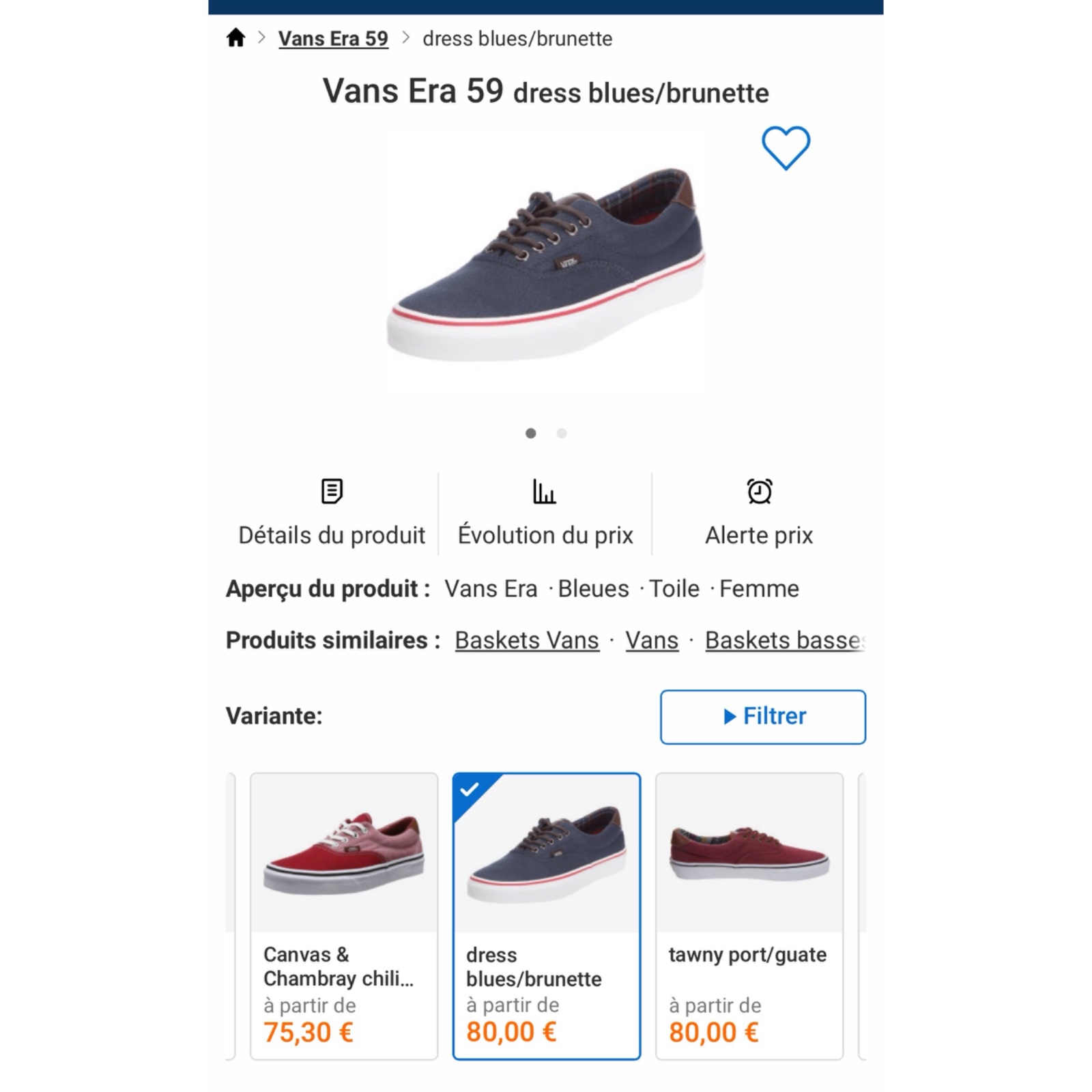 Baskets Vans Era 59 Bleue & Cuir Brun – Style Pépites / Rare ✨