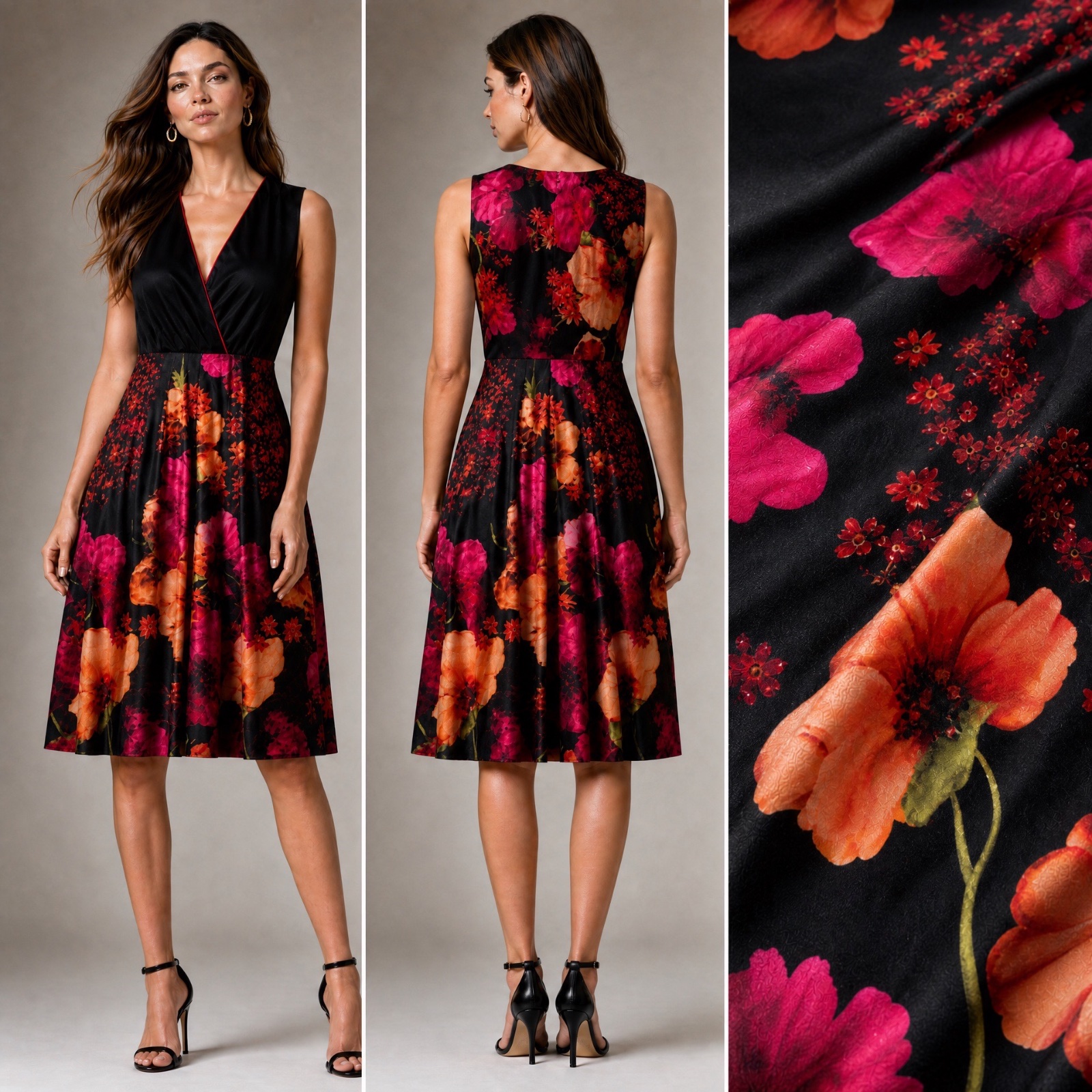 🌺 Jane & John – Robe Élégante Femme Cache-Cœur à Imprimé Floral – 100 % Coton – Taille M – Style Chic & Féminin 🌺🔥✨🥰🌹