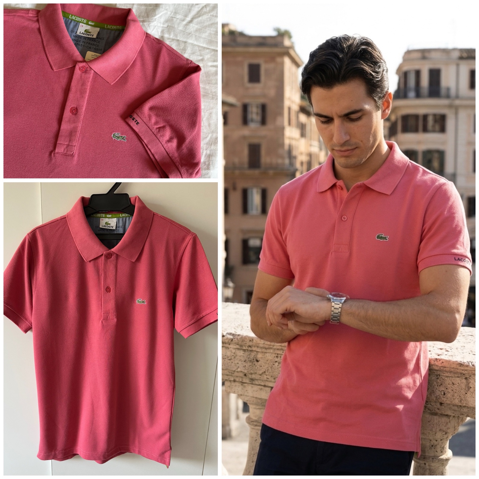 T-shirt Homme Lacoste rose ✨