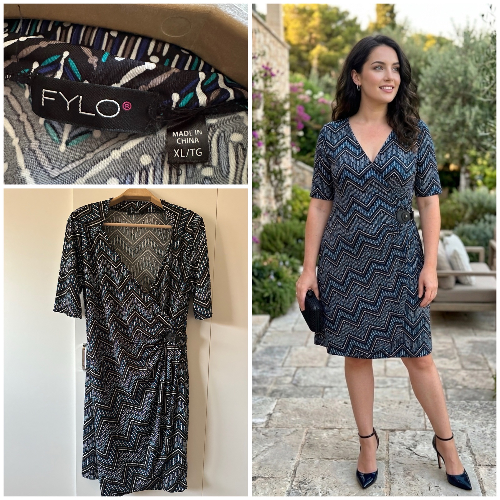 Robe Portefeuille FYLO Chic & Graphique - Taille XL (État Neuf)✨🔥🥰🌹
