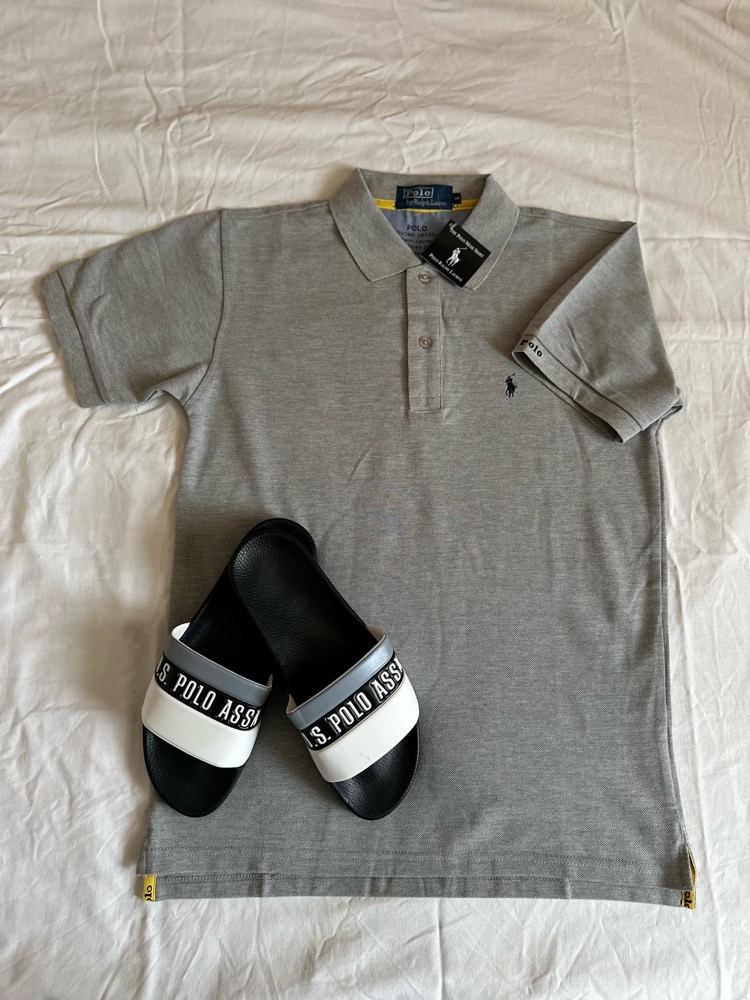 T-shirt Polo Ralph Lauren taille L + Claquettes Polo Assn. pointure 42 😍🤍