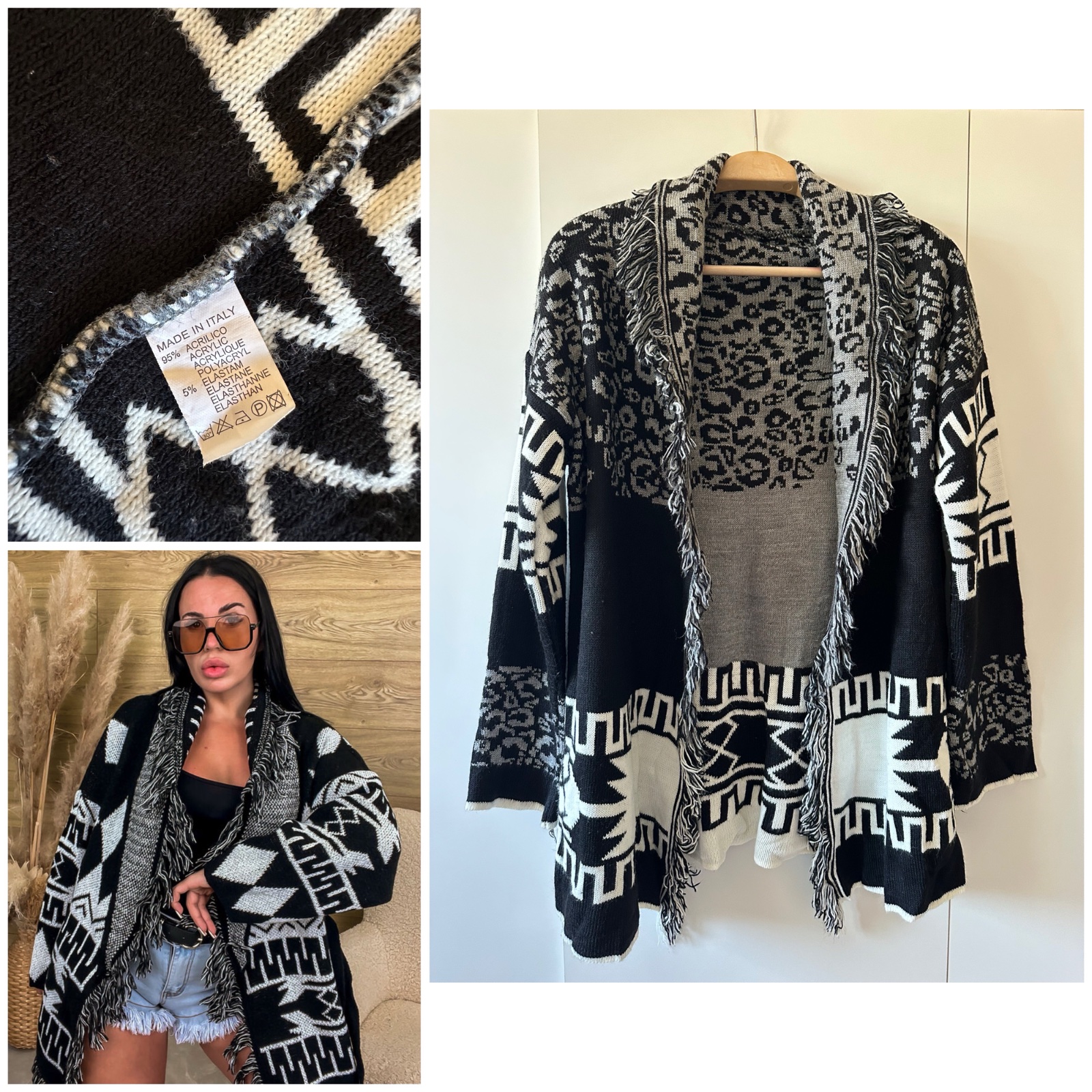 🖤 Gilet Cardigan Style Bohème Chic – Made in Italy 🖤